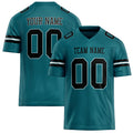 Personalized Teal Black Solid Colour Football Jersey FT02240730TE517