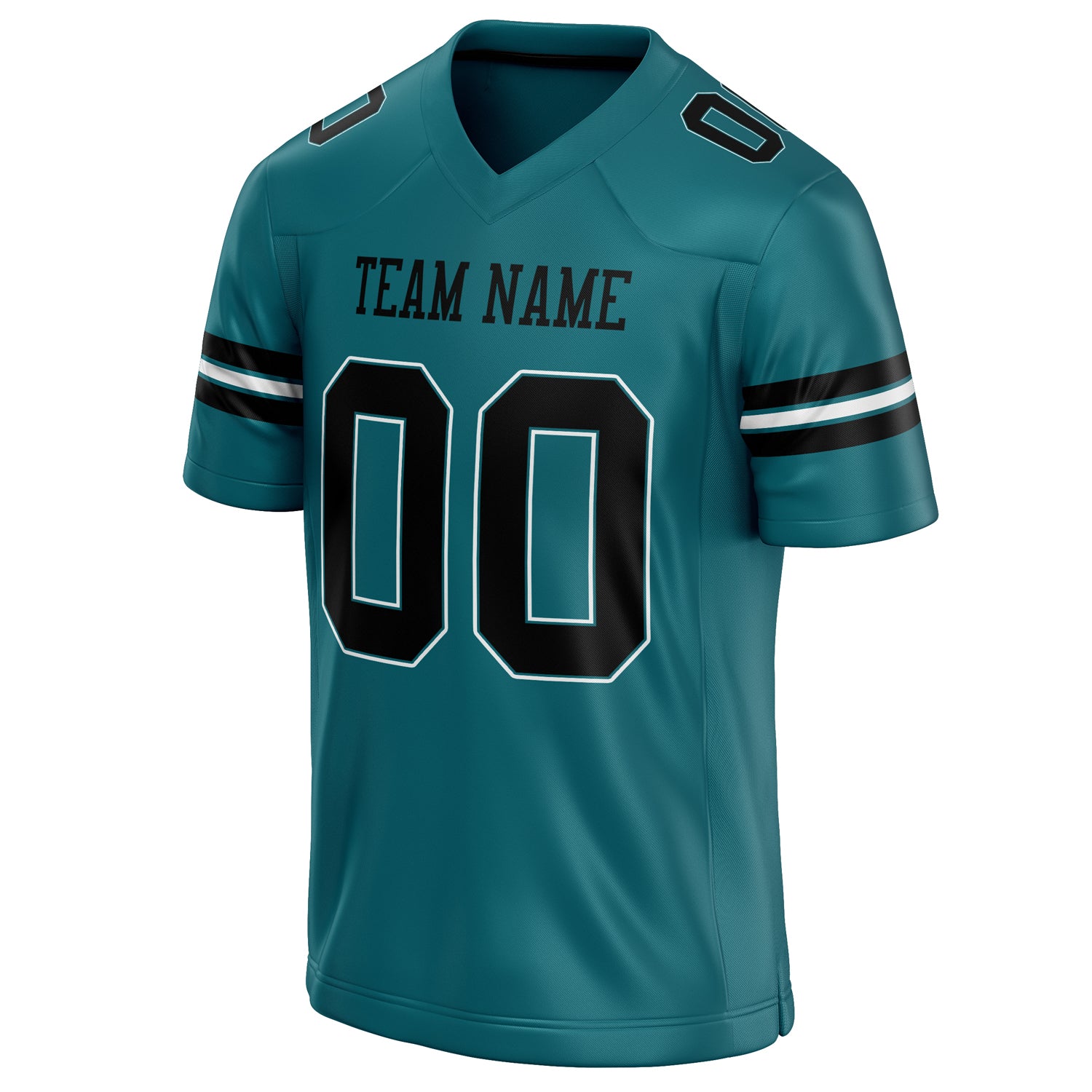 Personalized Teal & Black Solid Colour Football Jersey