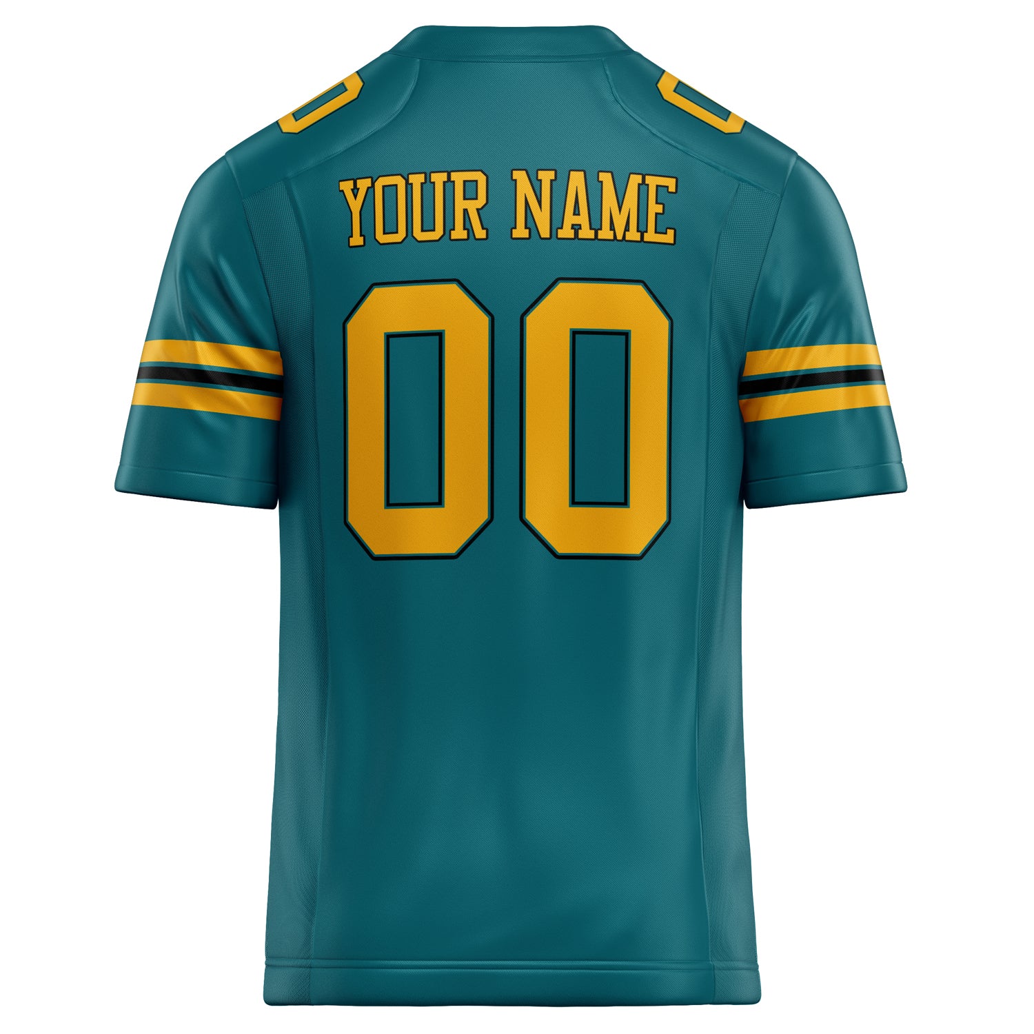 Personalized Teal & Gold Solid Colour Football Jersey