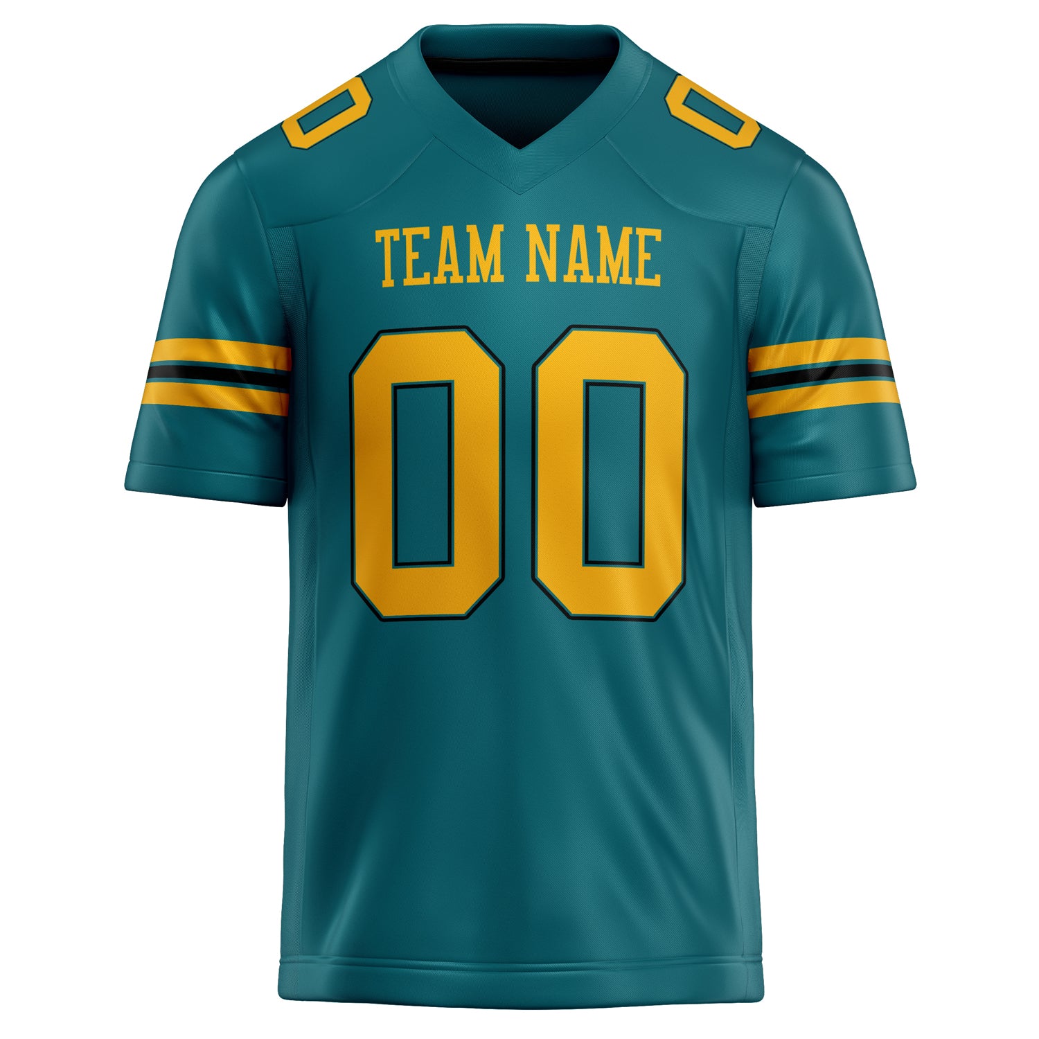 Personalized Teal & Gold Solid Colour Football Jersey