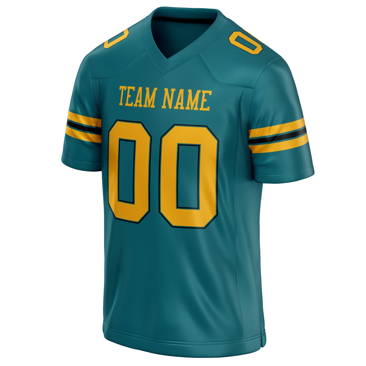 Personalized Teal & Gold Solid Colour Football Jersey