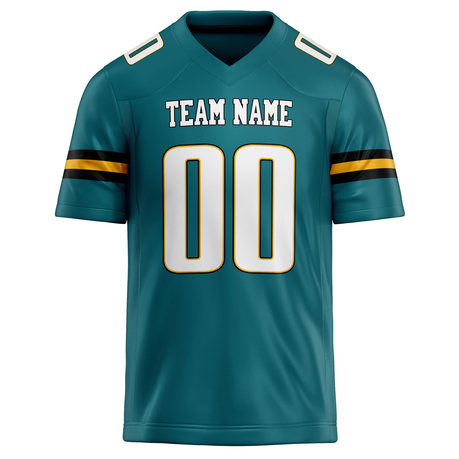 Personalized Teal & White Solid Colour Football Jersey