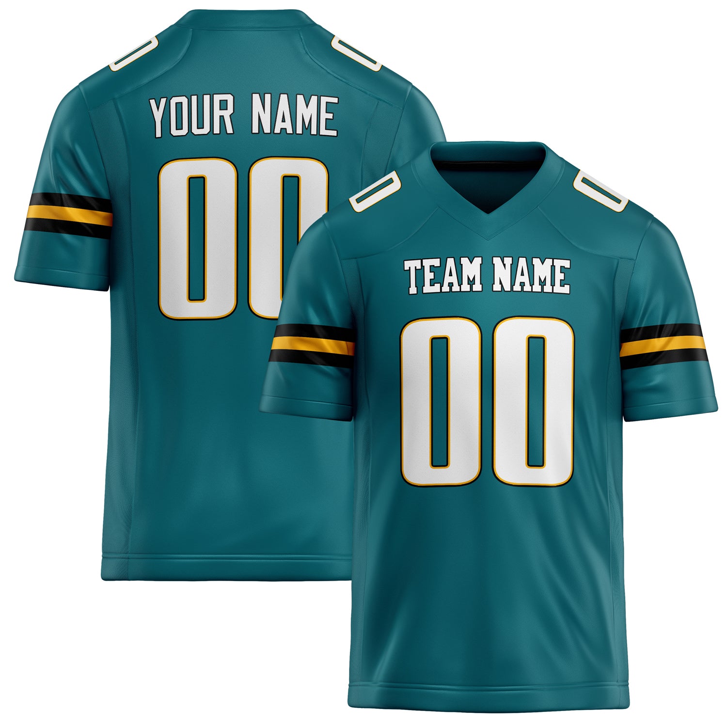 Personalized Teal White Solid Colour Football Jersey FT02240730TE520