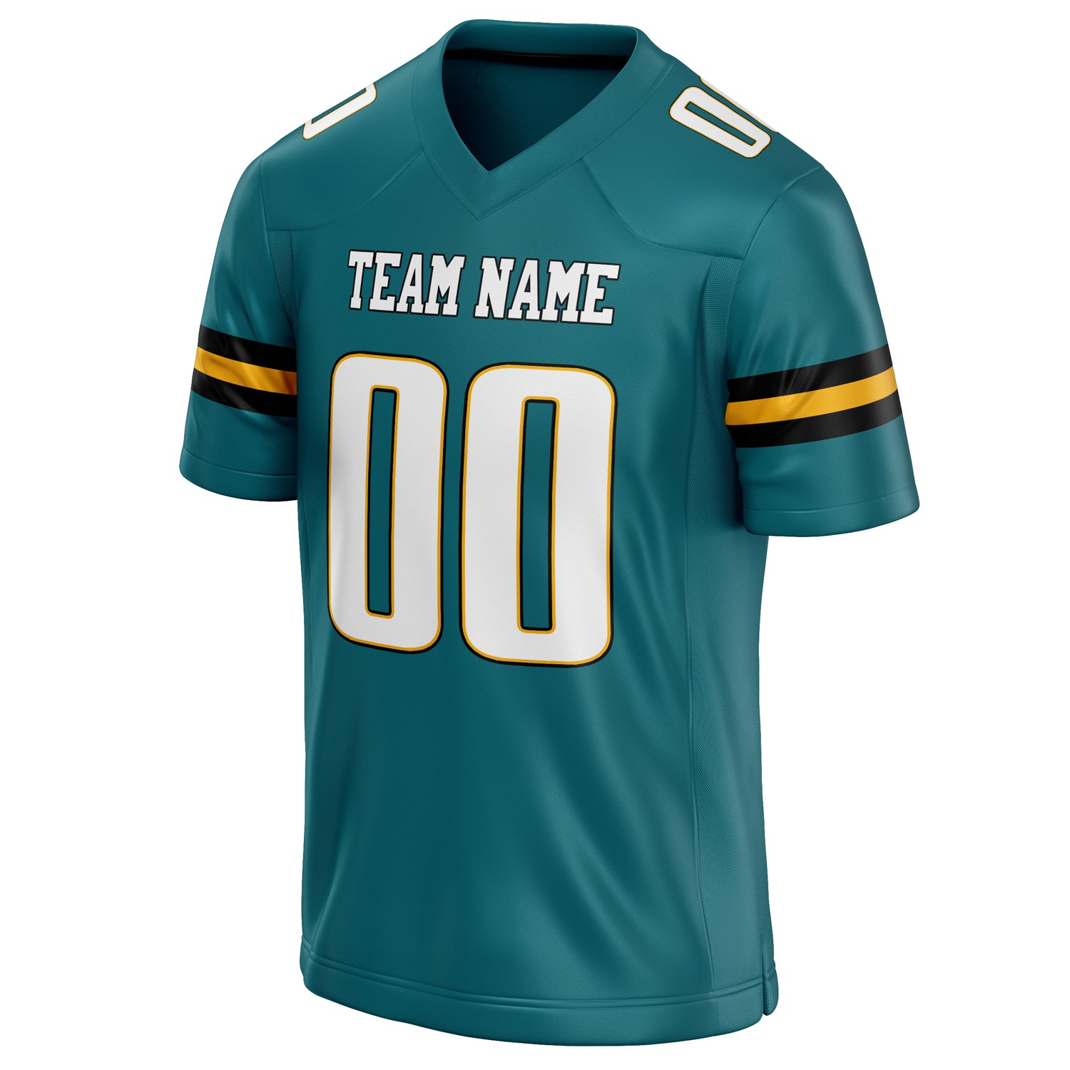 Personalized Teal & White Solid Colour Football Jersey