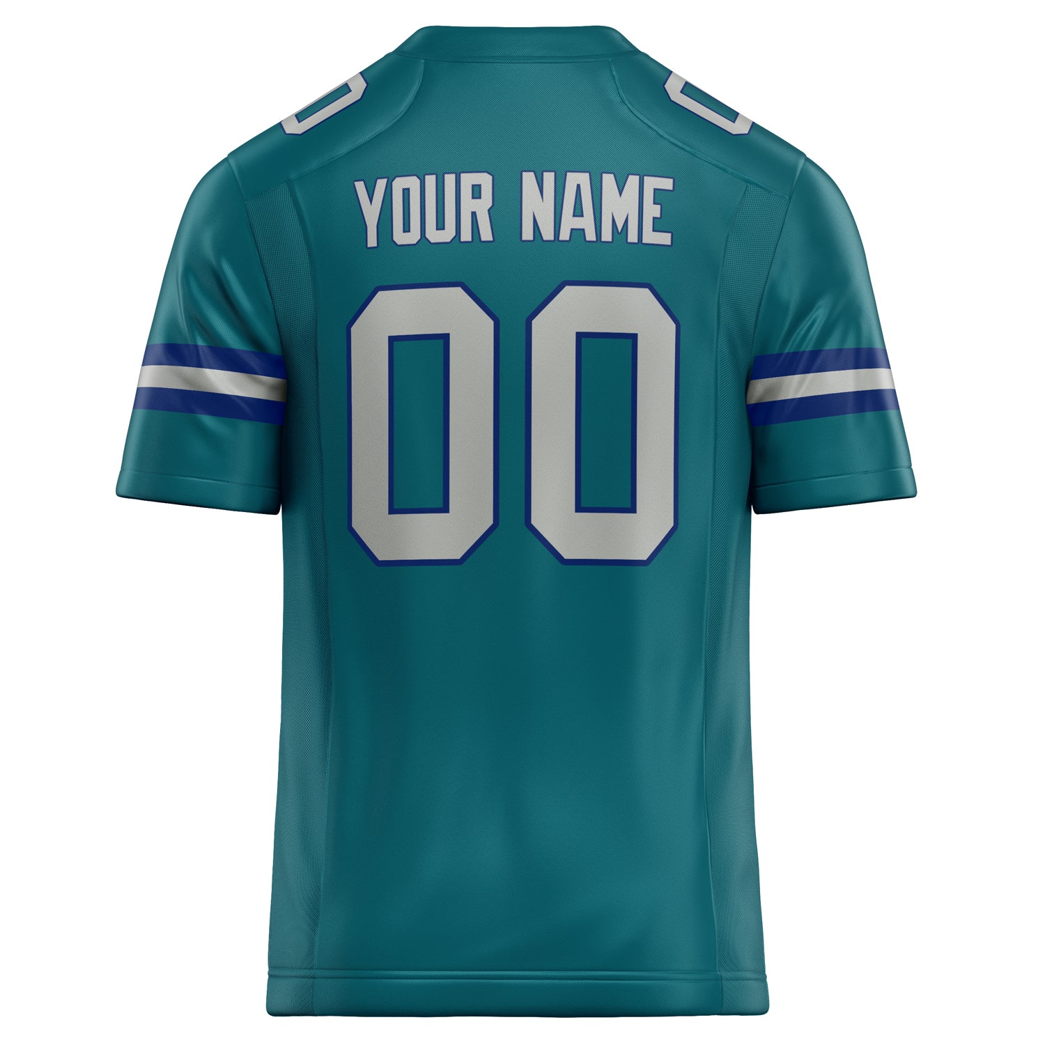 Personalized Teal & Gray Solid Colour Football Jersey
