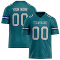 Personalized Teal Gray Solid Colour Football Jersey FT02240730TE521