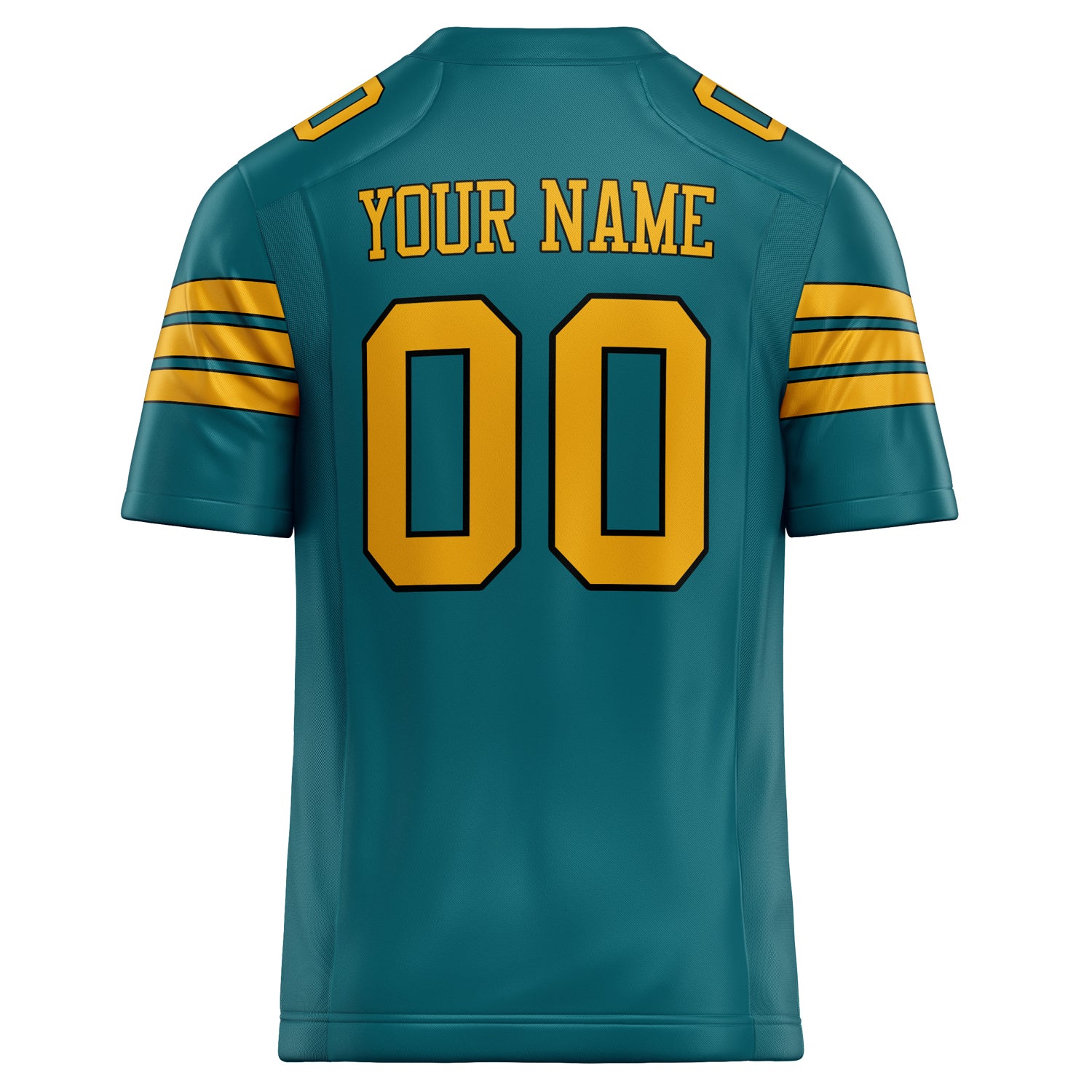 Personalized Teal & Gold Solid Colour Football Jersey