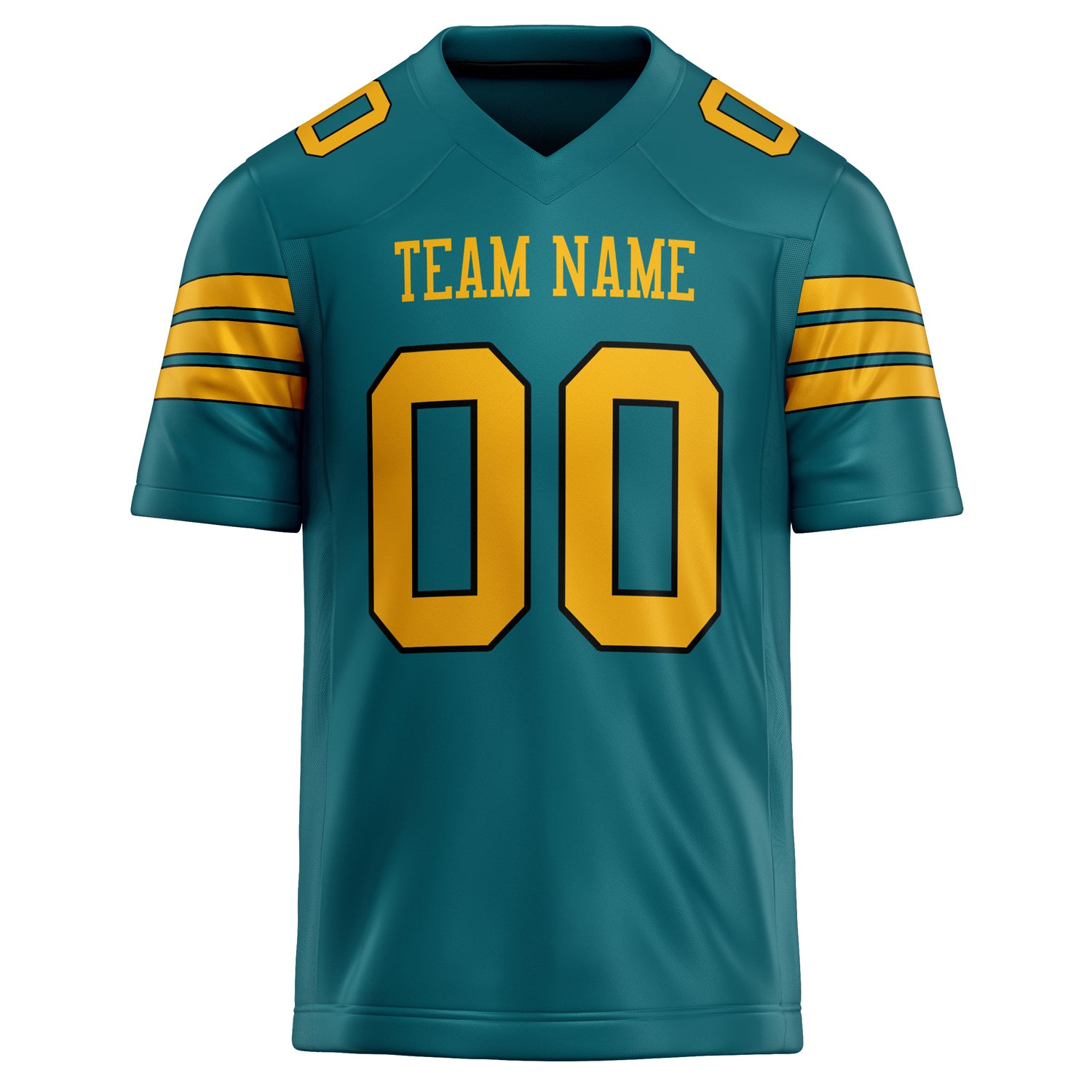 Personalized Teal & Gold Solid Colour Football Jersey
