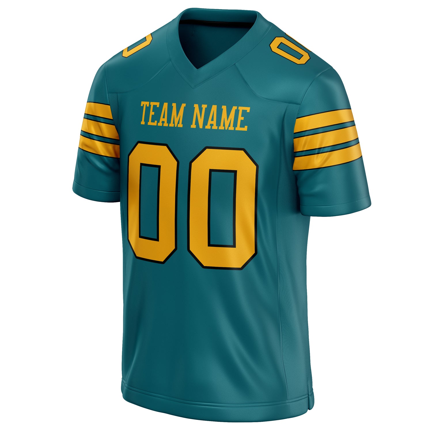 Personalized Teal & Gold Solid Colour Football Jersey