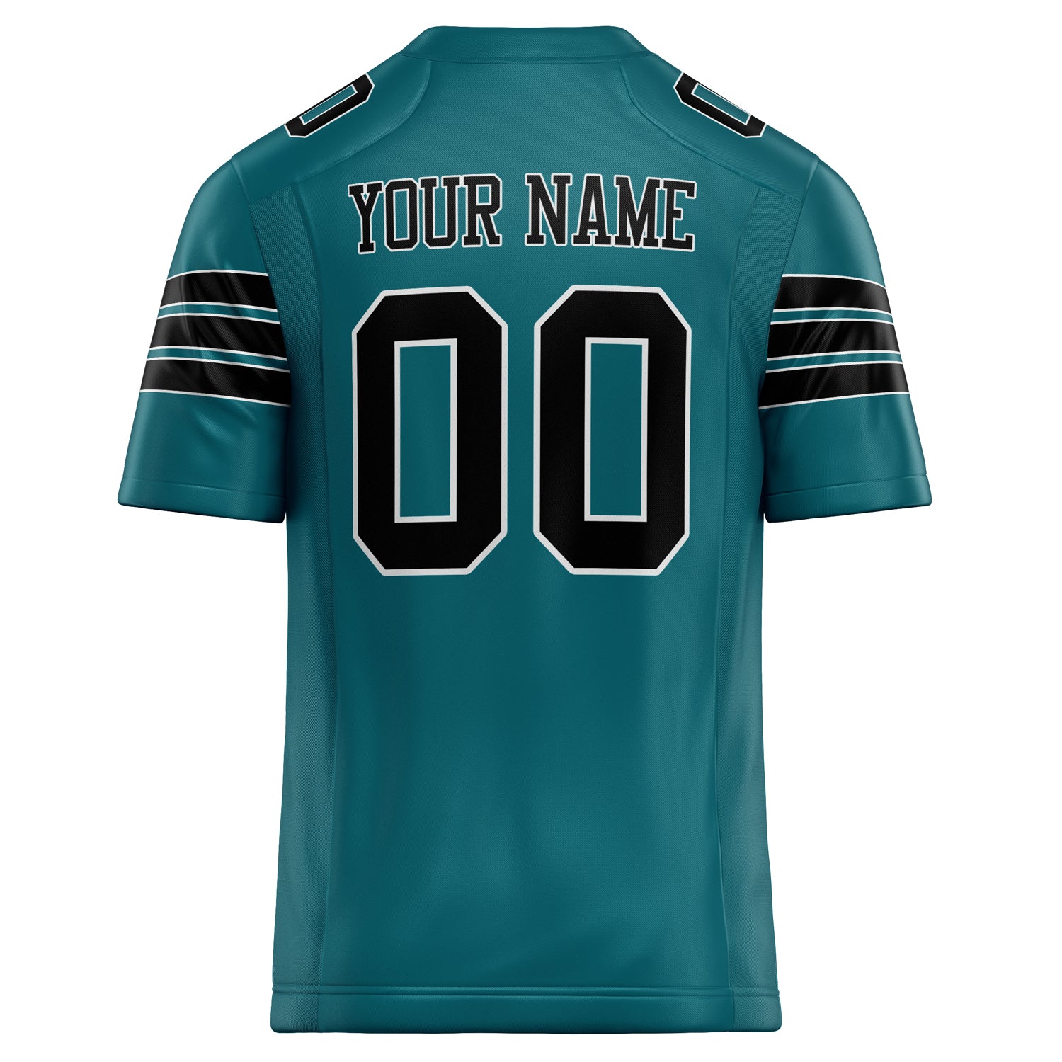 Personalized Teal & Black Solid Colour Football Jersey