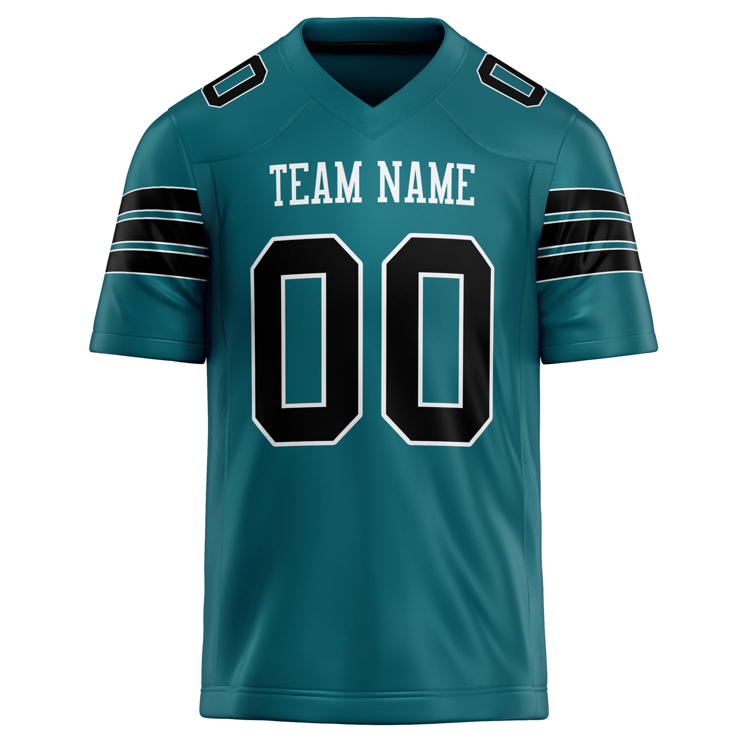 Personalized Teal & Black Solid Colour Football Jersey