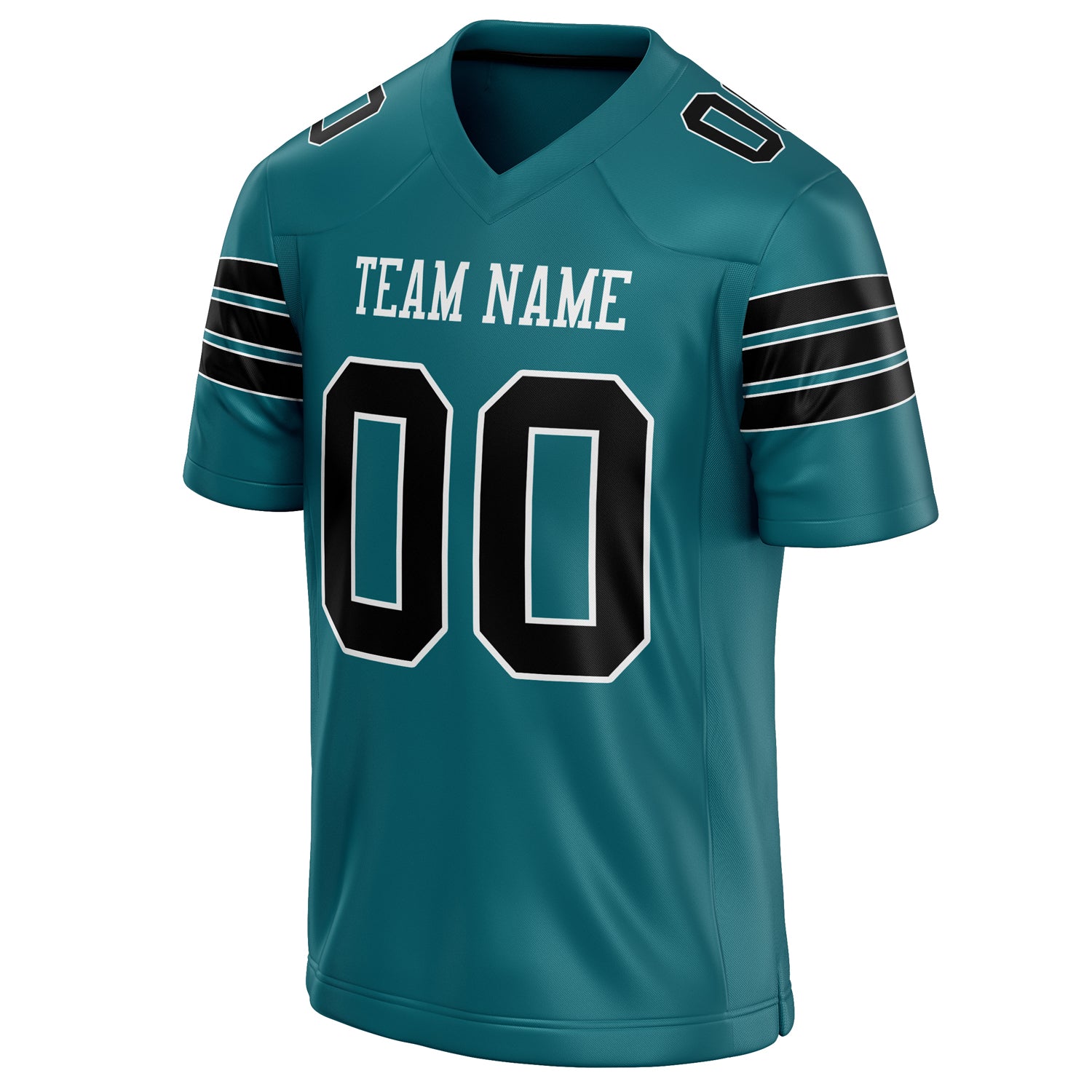 Personalized Teal & Black Solid Colour Football Jersey