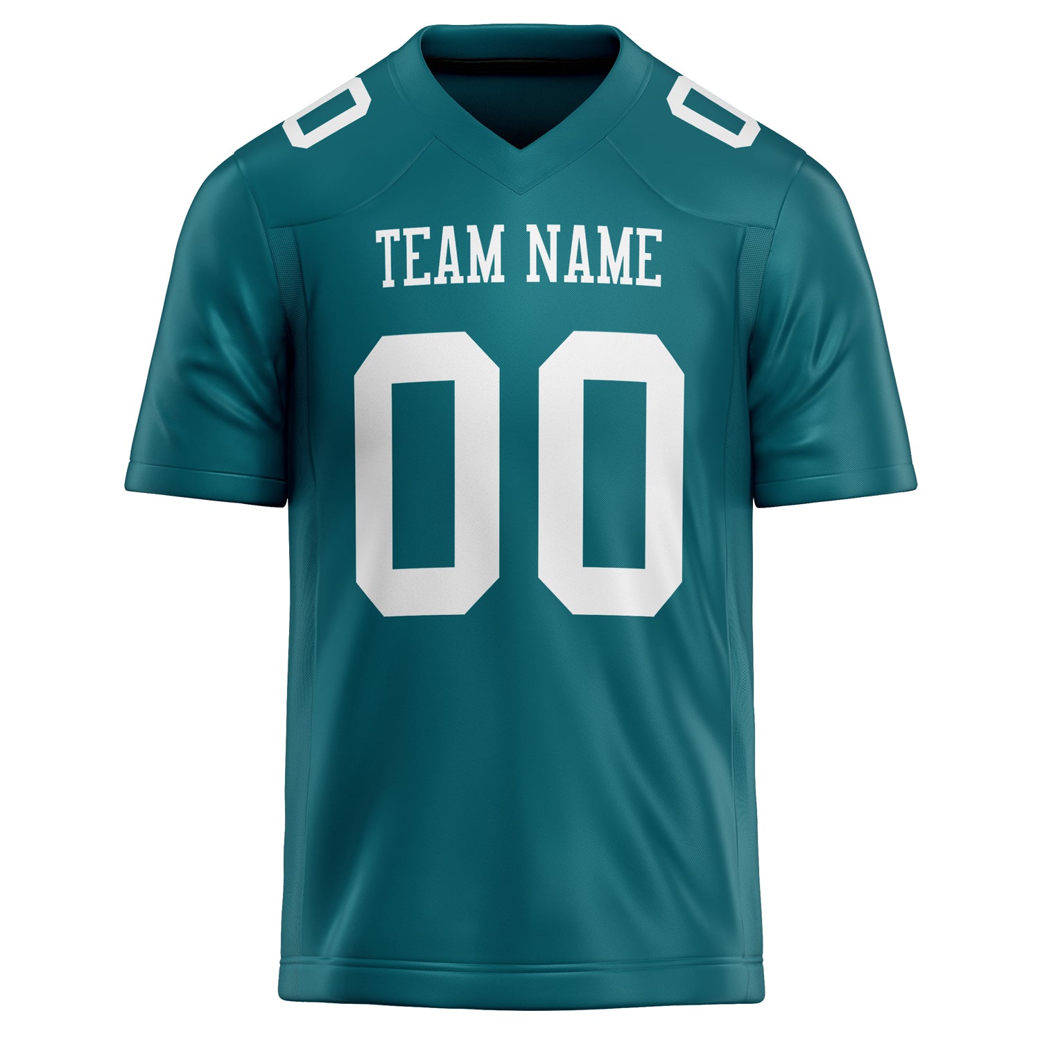 Personalized Teal & White Solid Colour Football Jersey