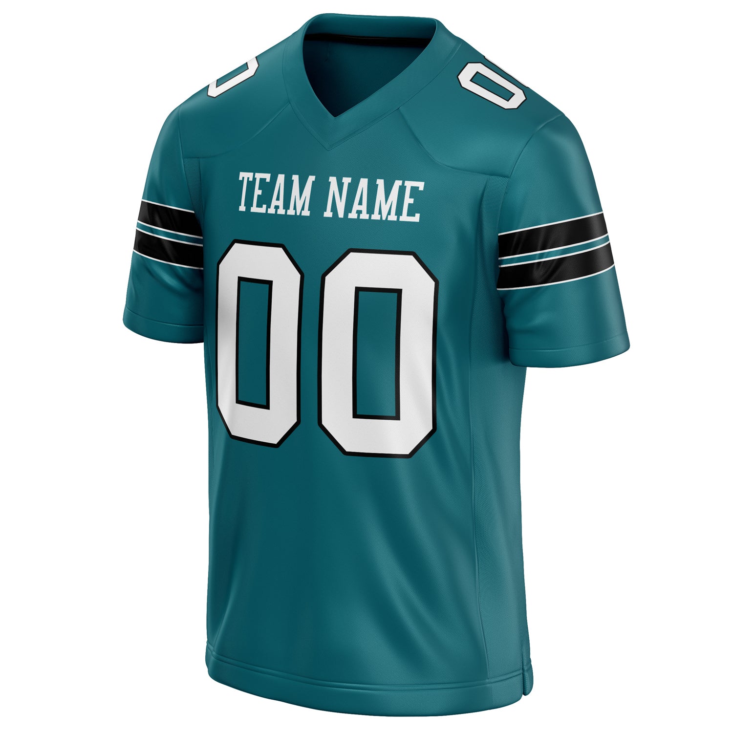 Personalized Teal & White Solid Colour Football Jersey