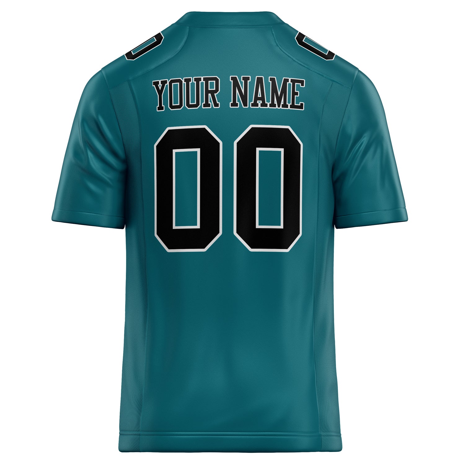 Personalized Teal & Black Solid Colour Football Jersey