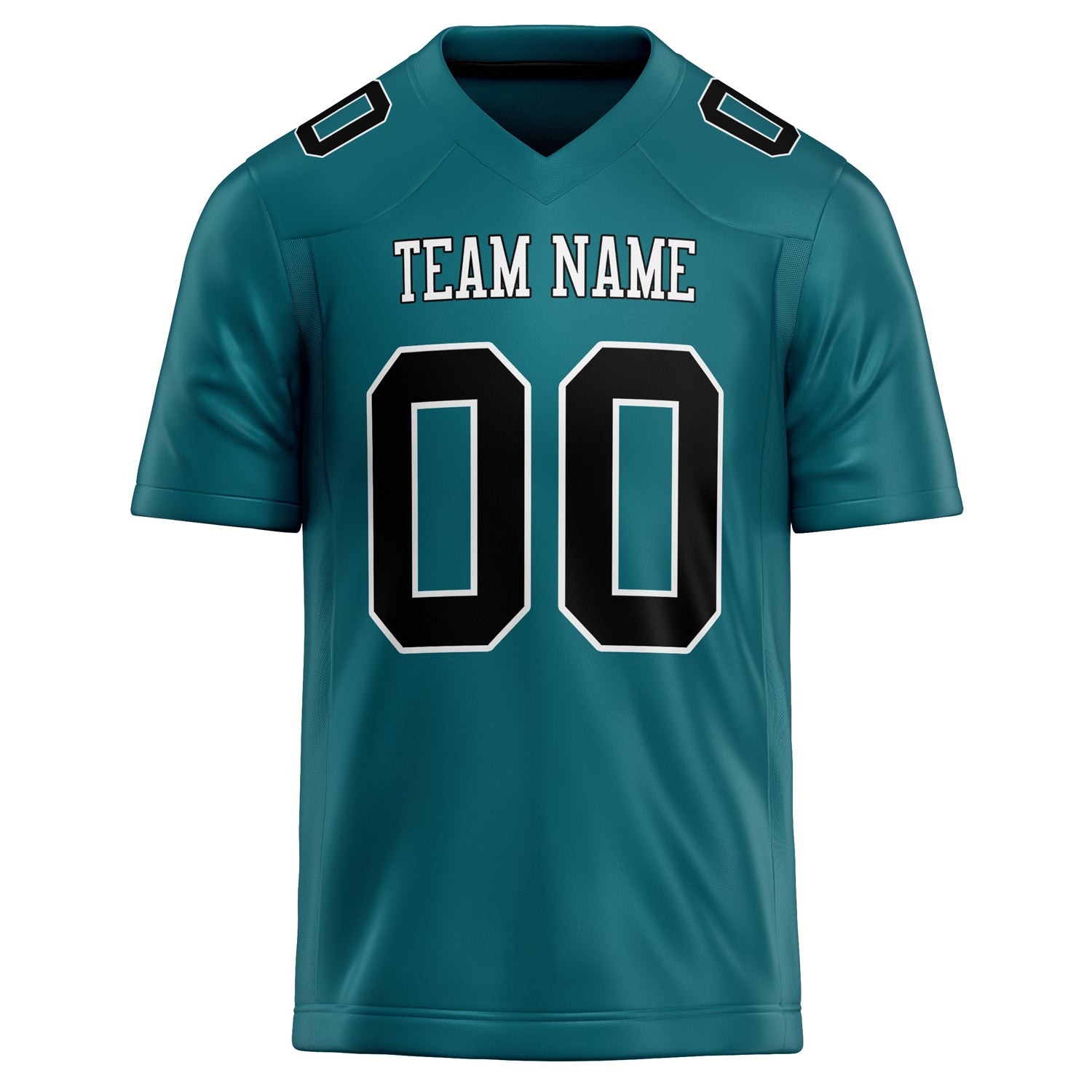 Personalized Teal & Black Solid Colour Football Jersey