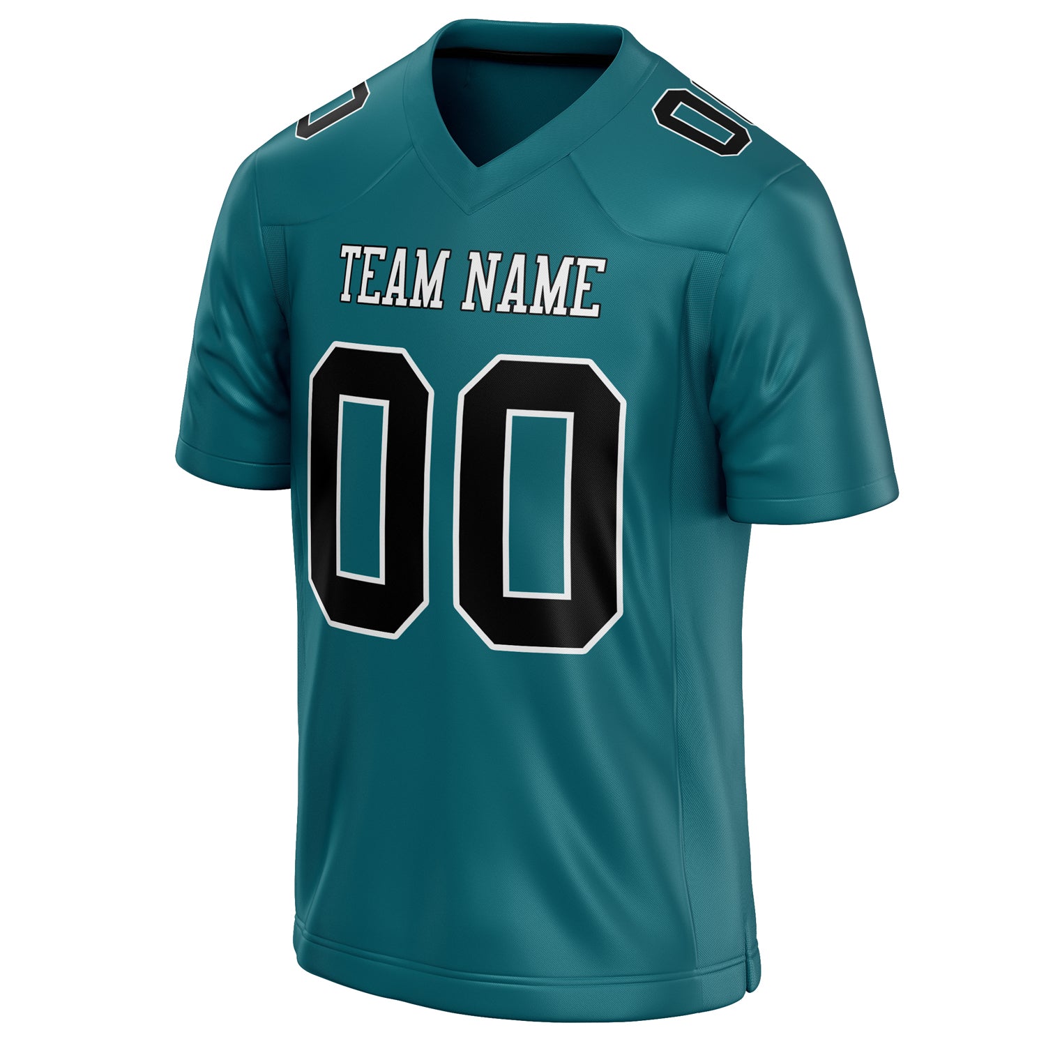 Personalized Teal & Black Solid Colour Football Jersey