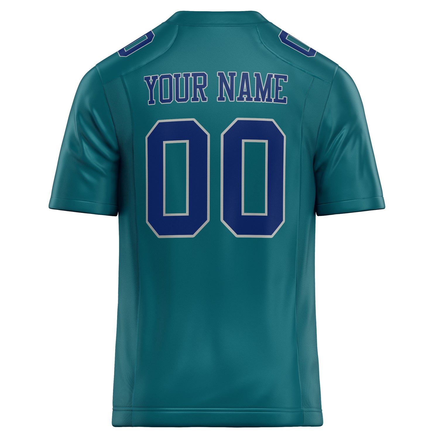 Personalized Teal & Royal Solid Colour Football Jersey