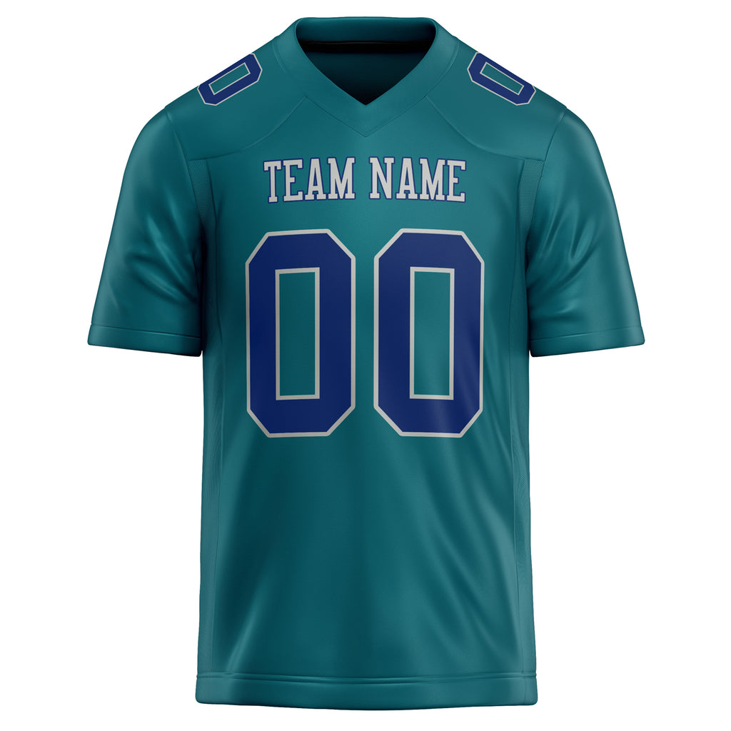 Personalized Teal & Royal Solid Colour Football Jersey