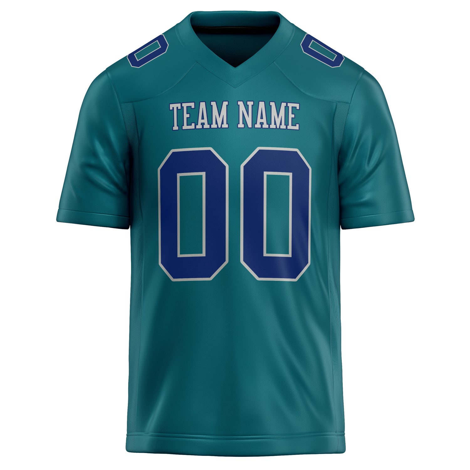 Personalized Teal & Royal Solid Colour Football Jersey
