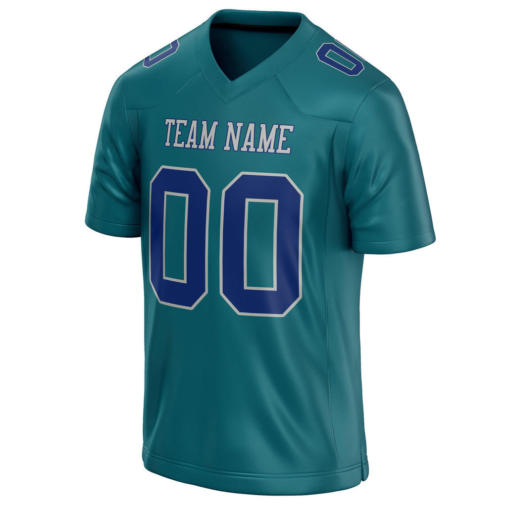 Personalized Teal & Royal Solid Colour Football Jersey