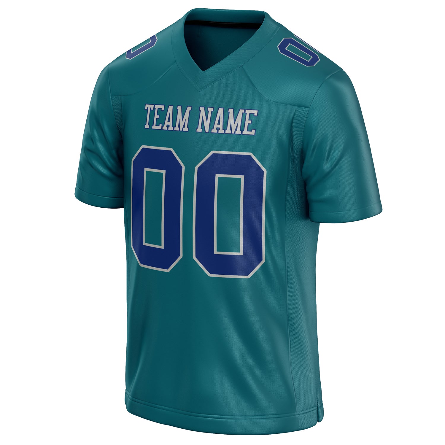 Personalized Teal & Royal Solid Colour Football Jersey