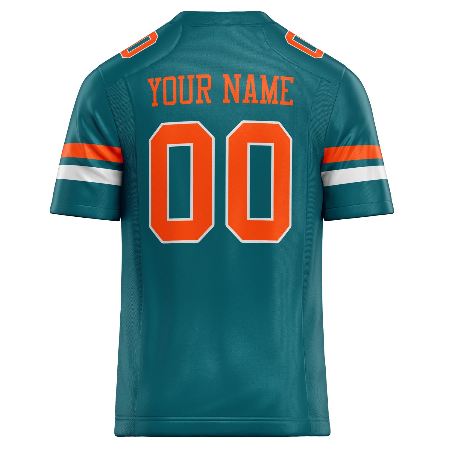 Personalized Teal & Orange Solid Colour Football Jersey