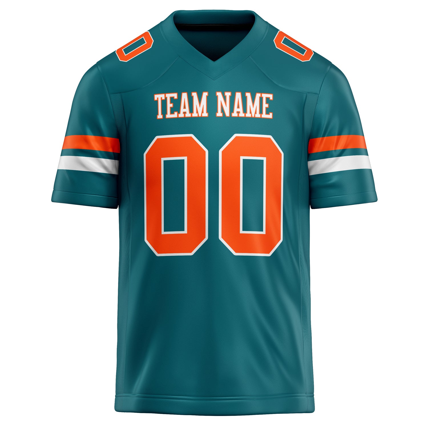 Personalized Teal & Orange Solid Colour Football Jersey