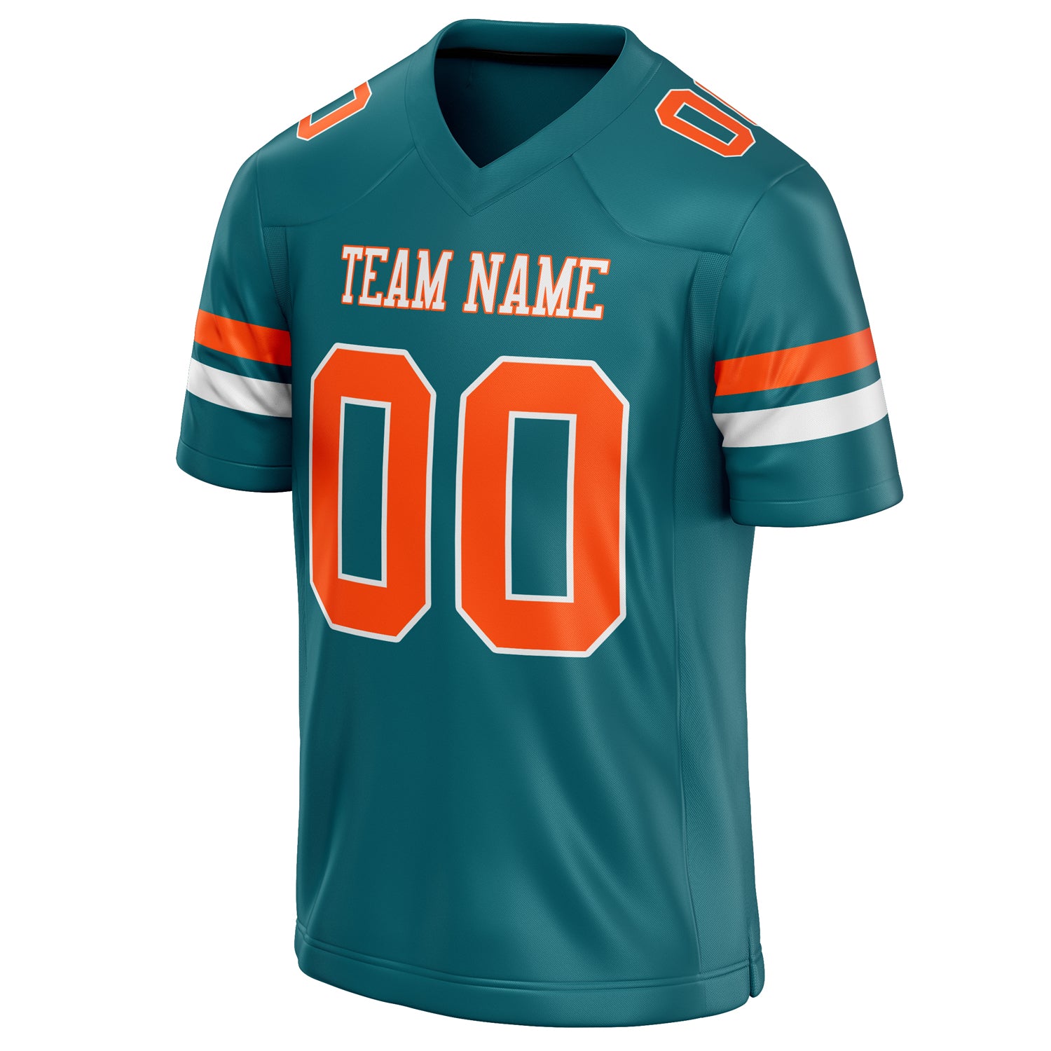 Personalized Teal & Orange Solid Colour Football Jersey
