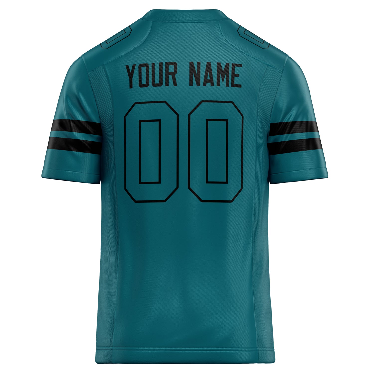 Personalized Teal & Black Solid Colour Football Jersey