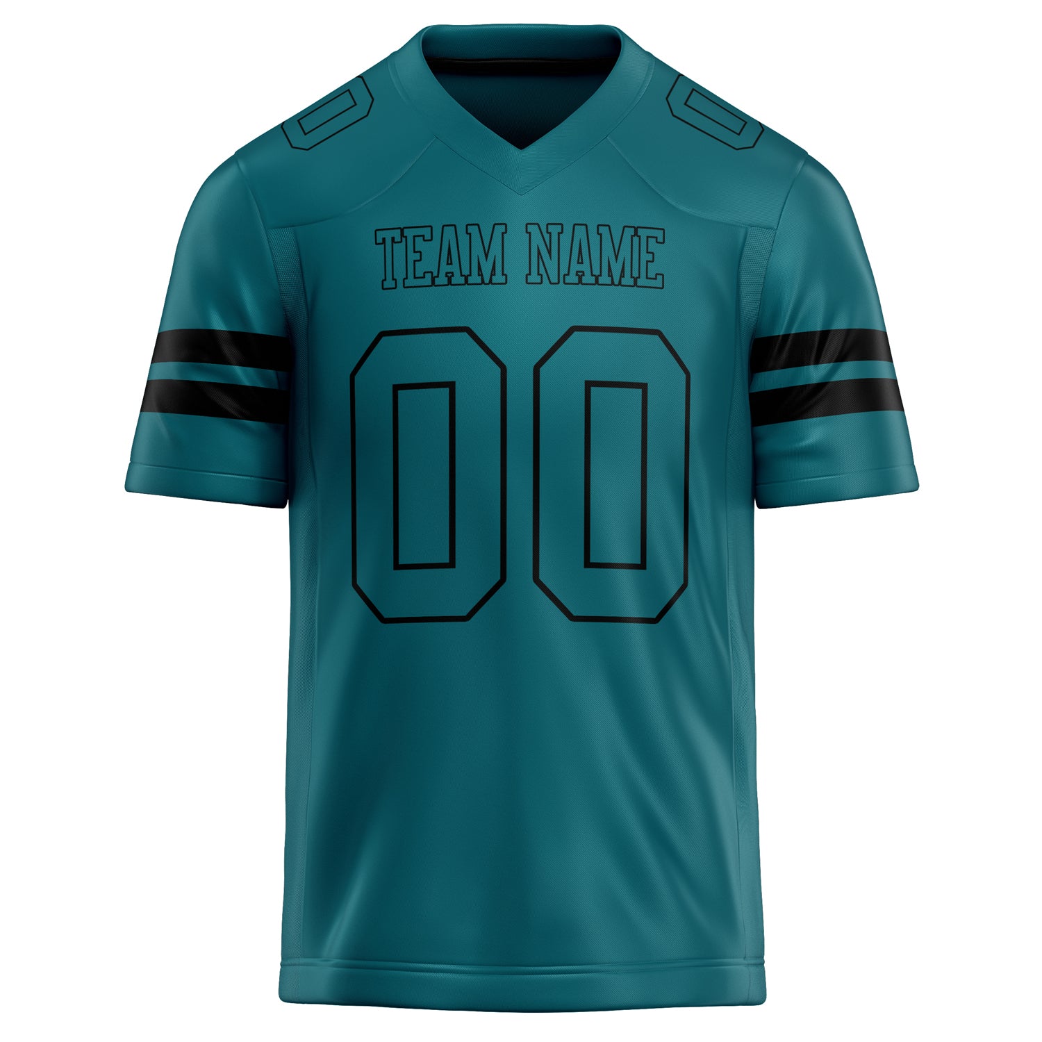 Personalized Teal & Black Solid Colour Football Jersey