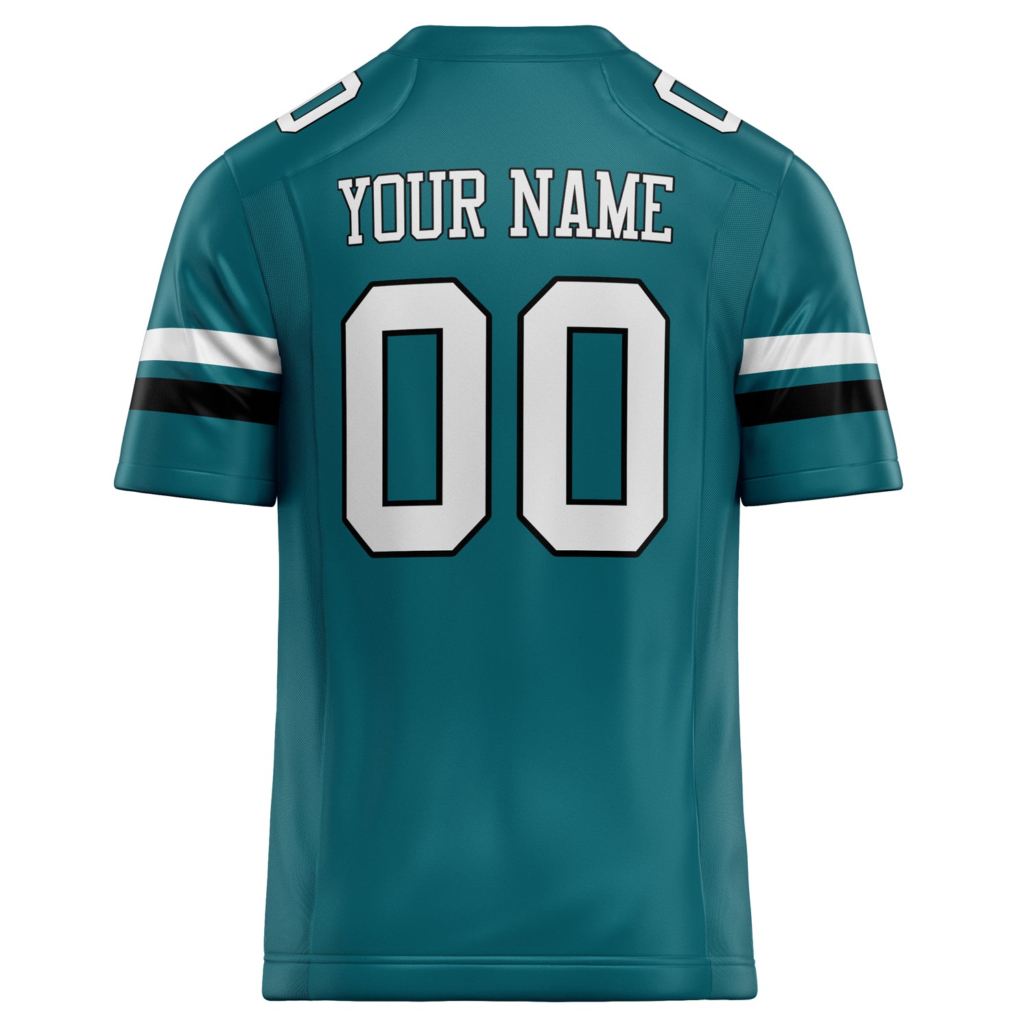 Personalized Teal & White Solid Colour Football Jersey