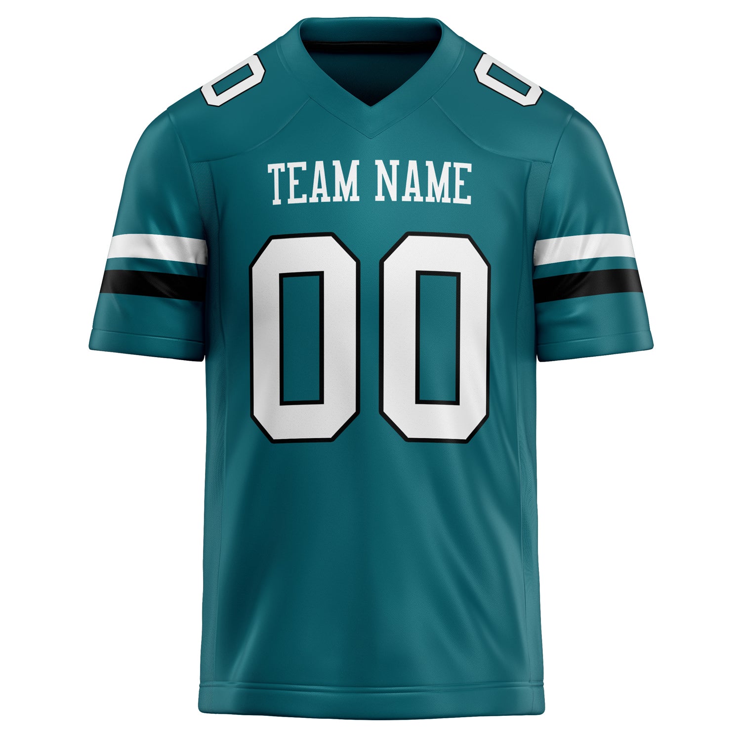 Personalized Teal & White Solid Colour Football Jersey