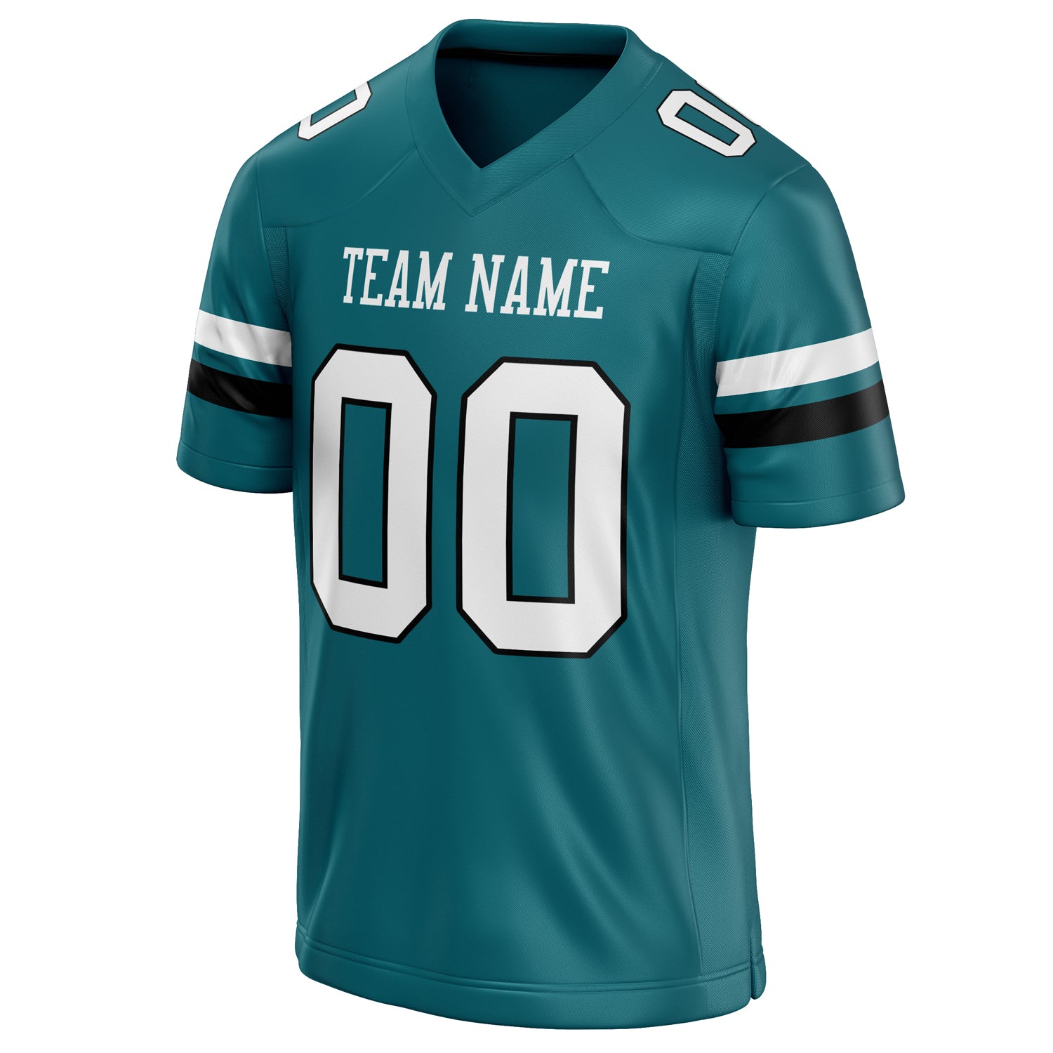 Personalized Teal & White Solid Colour Football Jersey