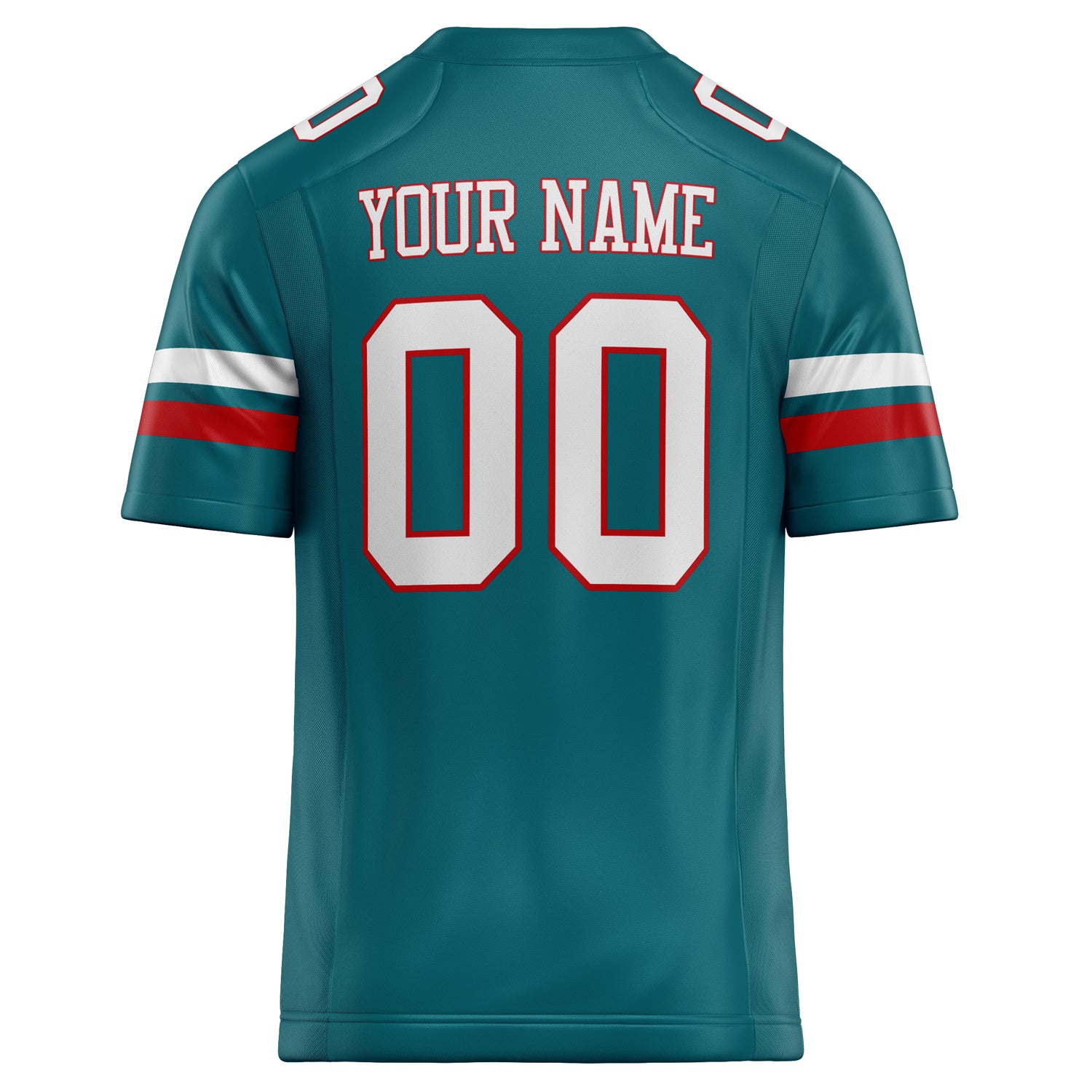 Personalized Teal & White Solid Colour Football Jersey