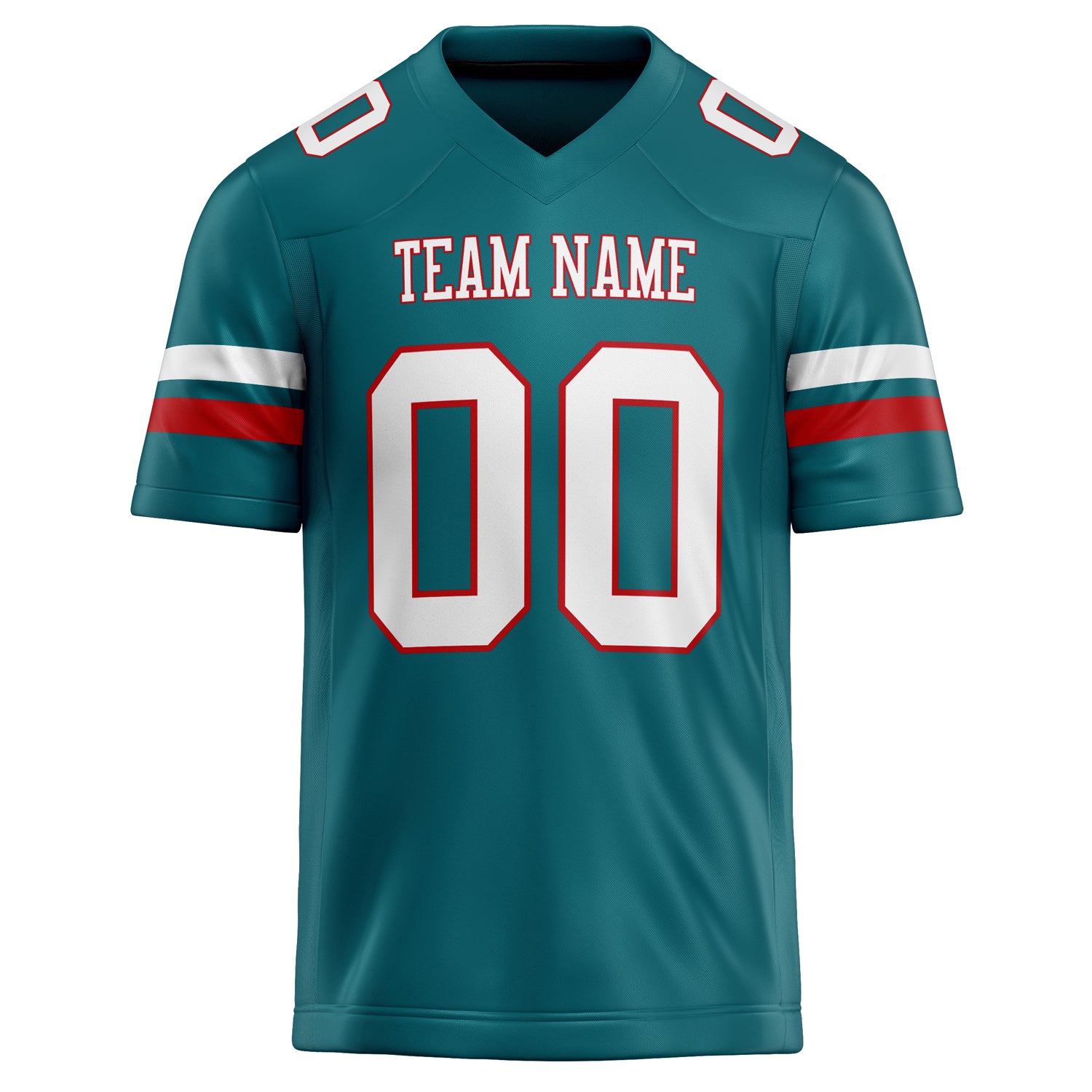 Personalized Teal & White Solid Colour Football Jersey
