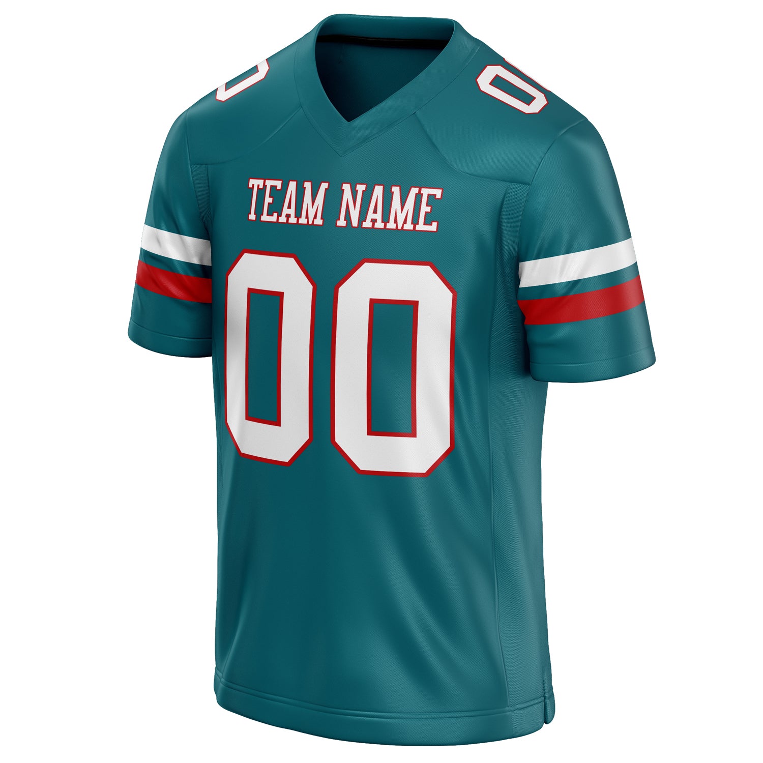 Personalized Teal & White Solid Colour Football Jersey