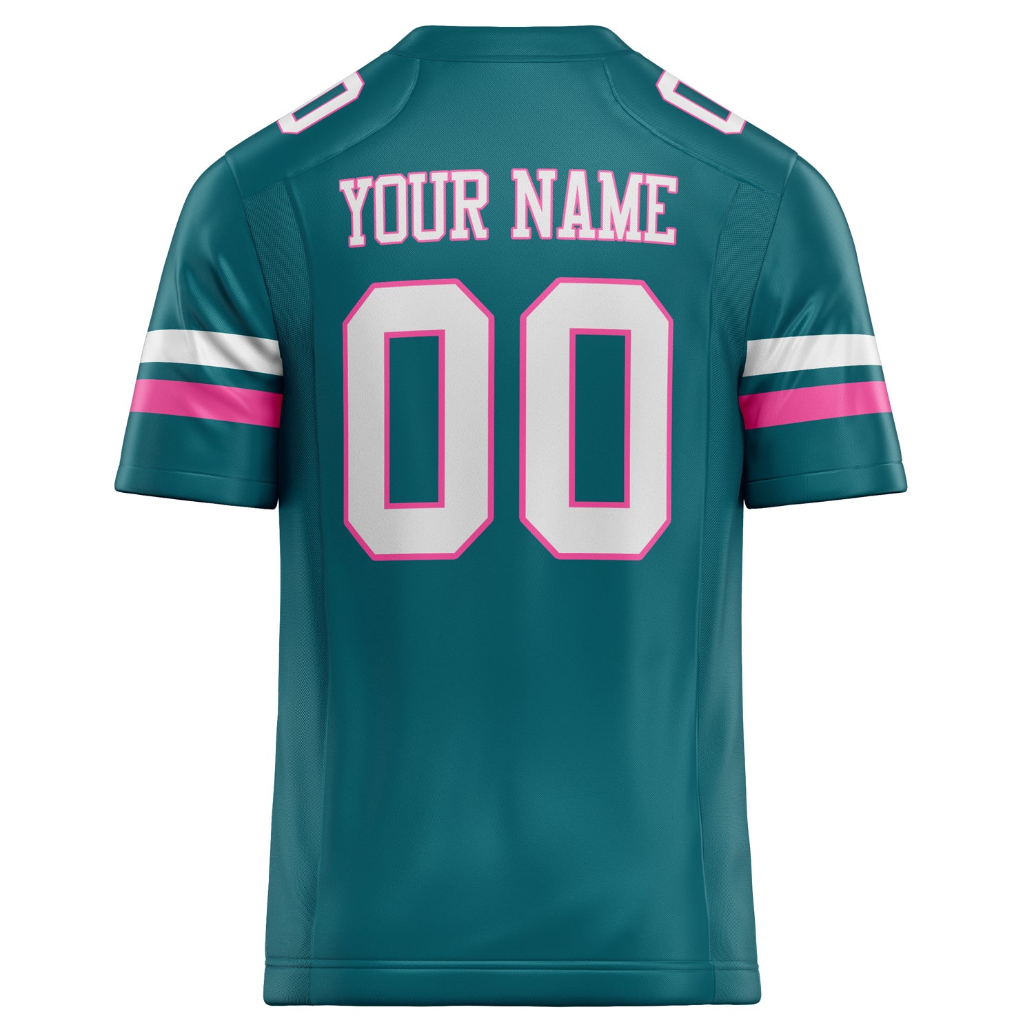 Personalized Teal & White Solid Colour Football Jersey