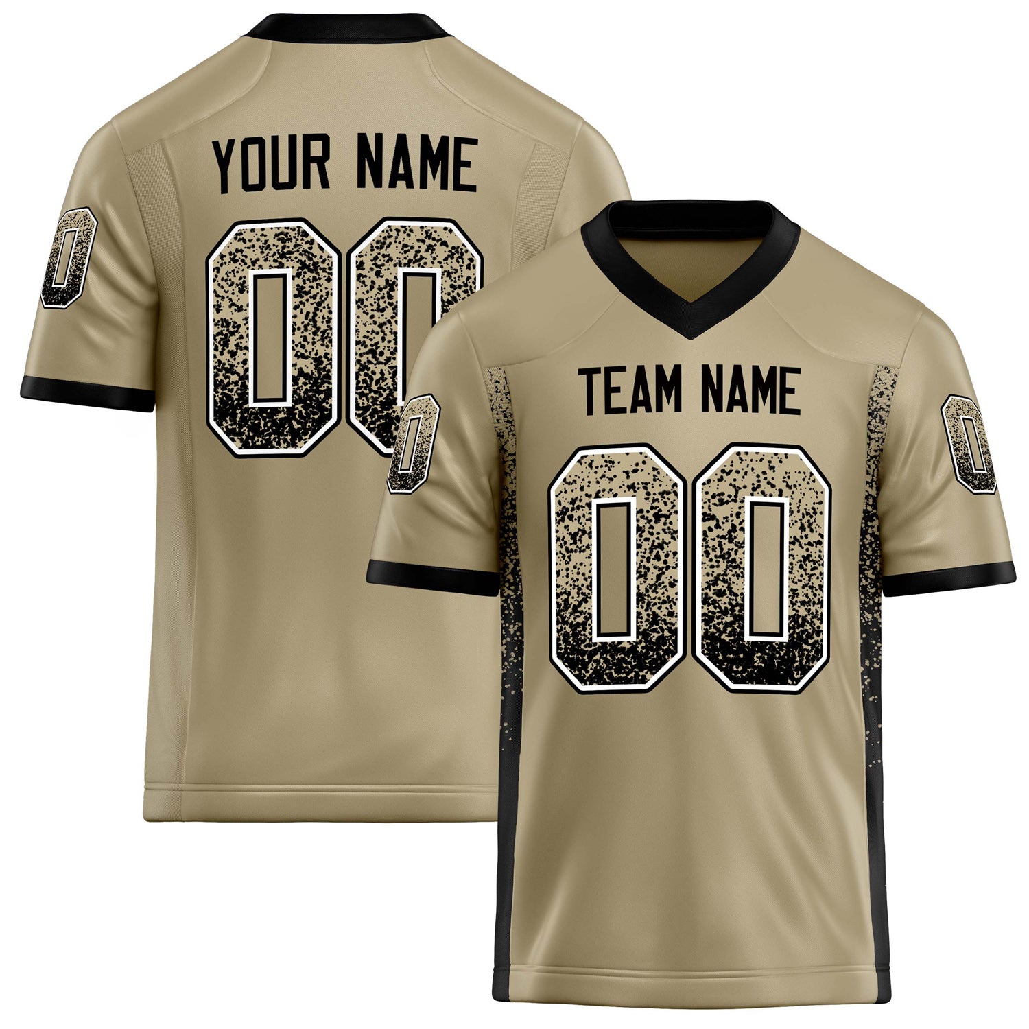 Personalized Vegas Gold Black Solid Colour Football Jersey FT02240730VE533