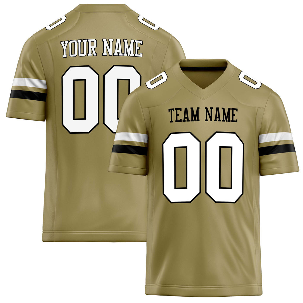 Personalized Vegas Gold White Solid Colour Football Jersey FT02240730VE534