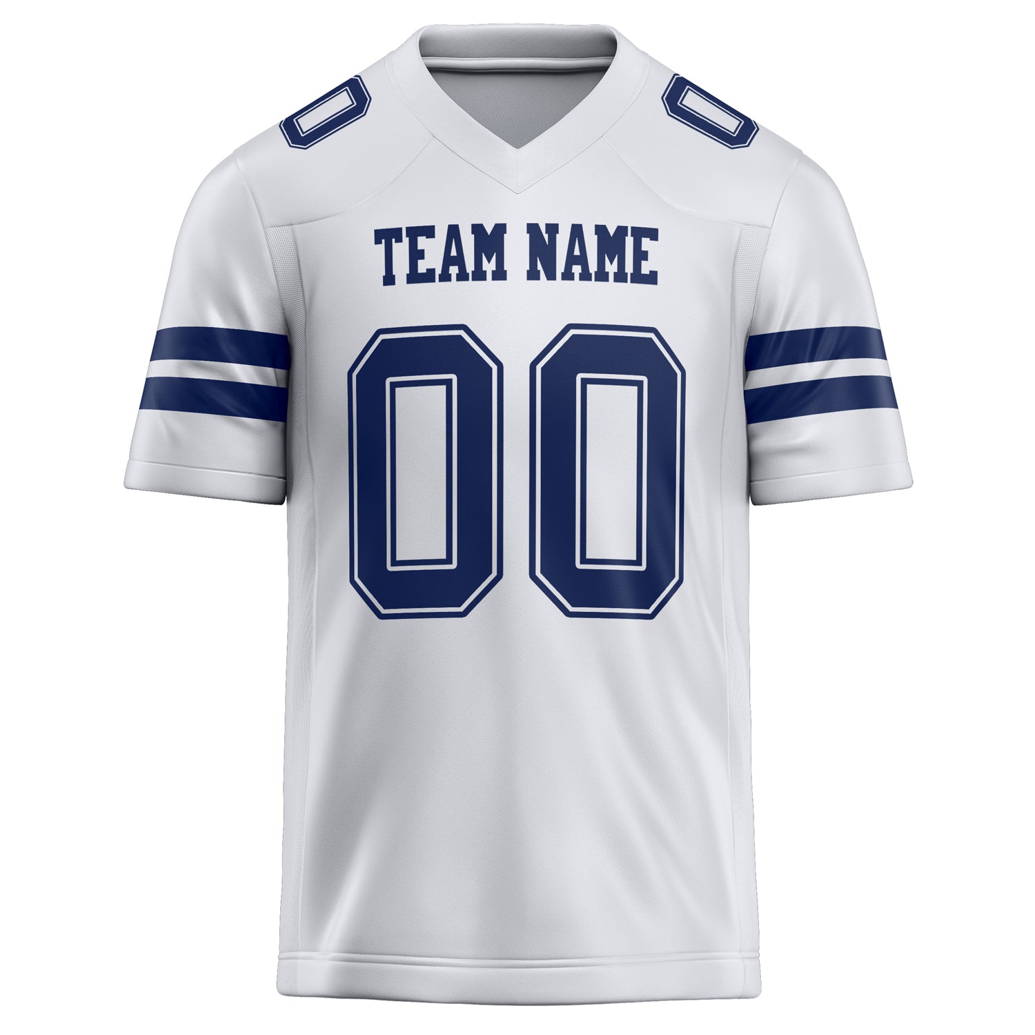 Personalized White & Navy Solid Colour Football Jersey