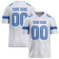 Personalized White Light Blue Solid Colour Football Jersey FT02240730WH537