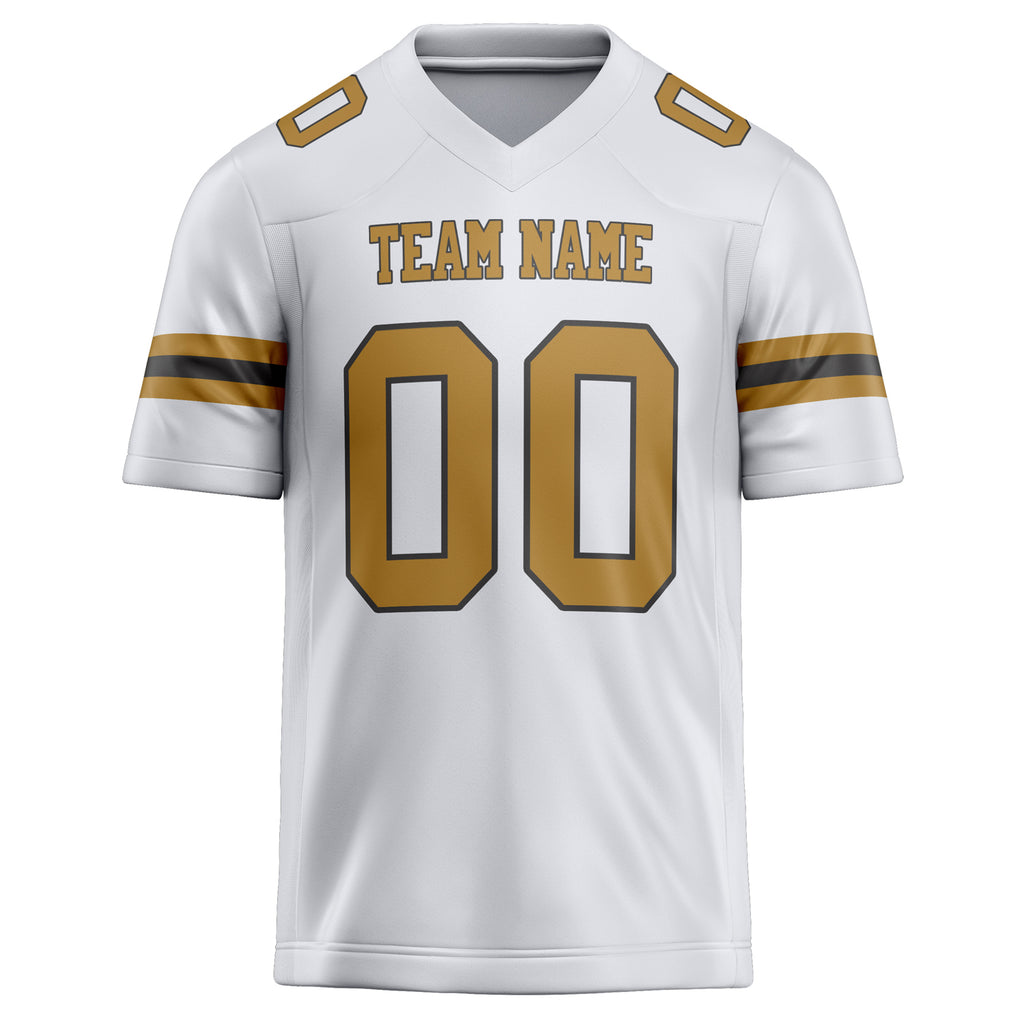 Personalized White & Brown Solid Colour Football Jersey