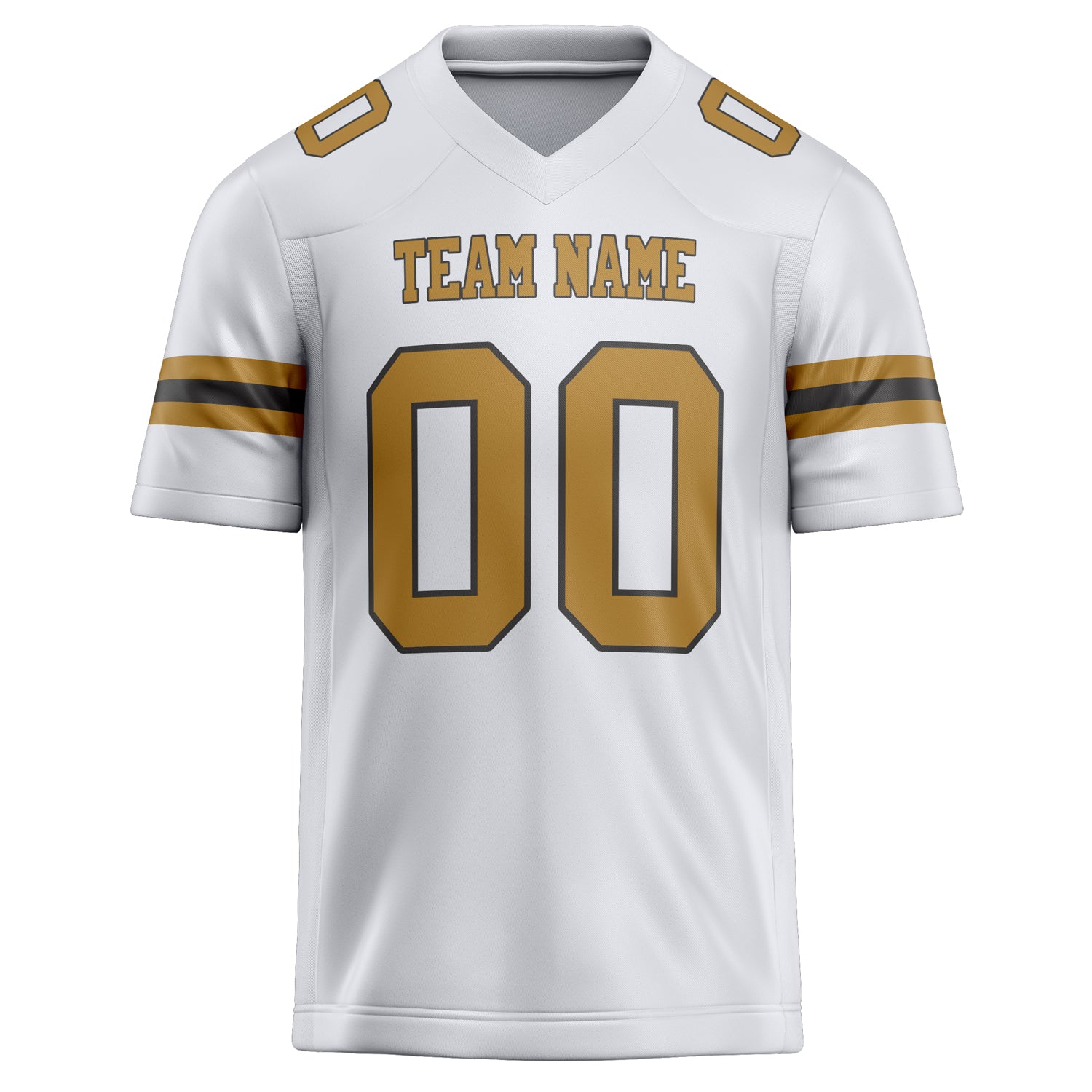 Personalized White & Brown Solid Colour Football Jersey