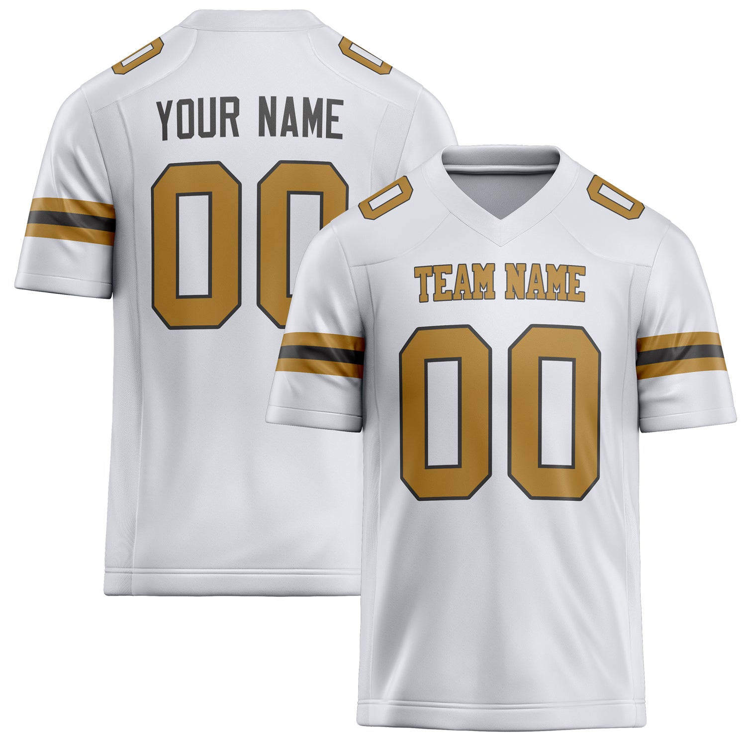 Personalized White Brown Solid Colour Football Jersey FT02240730WH539