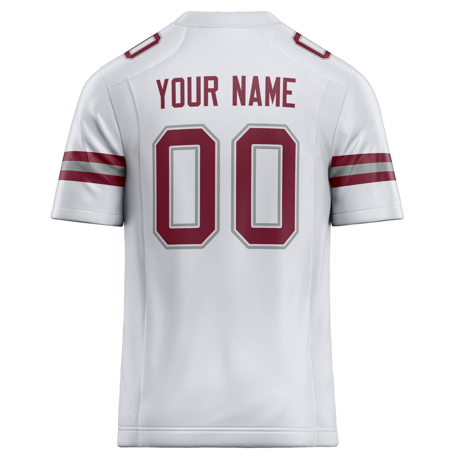 Personalized White & Maroon Solid Colour Football Jersey