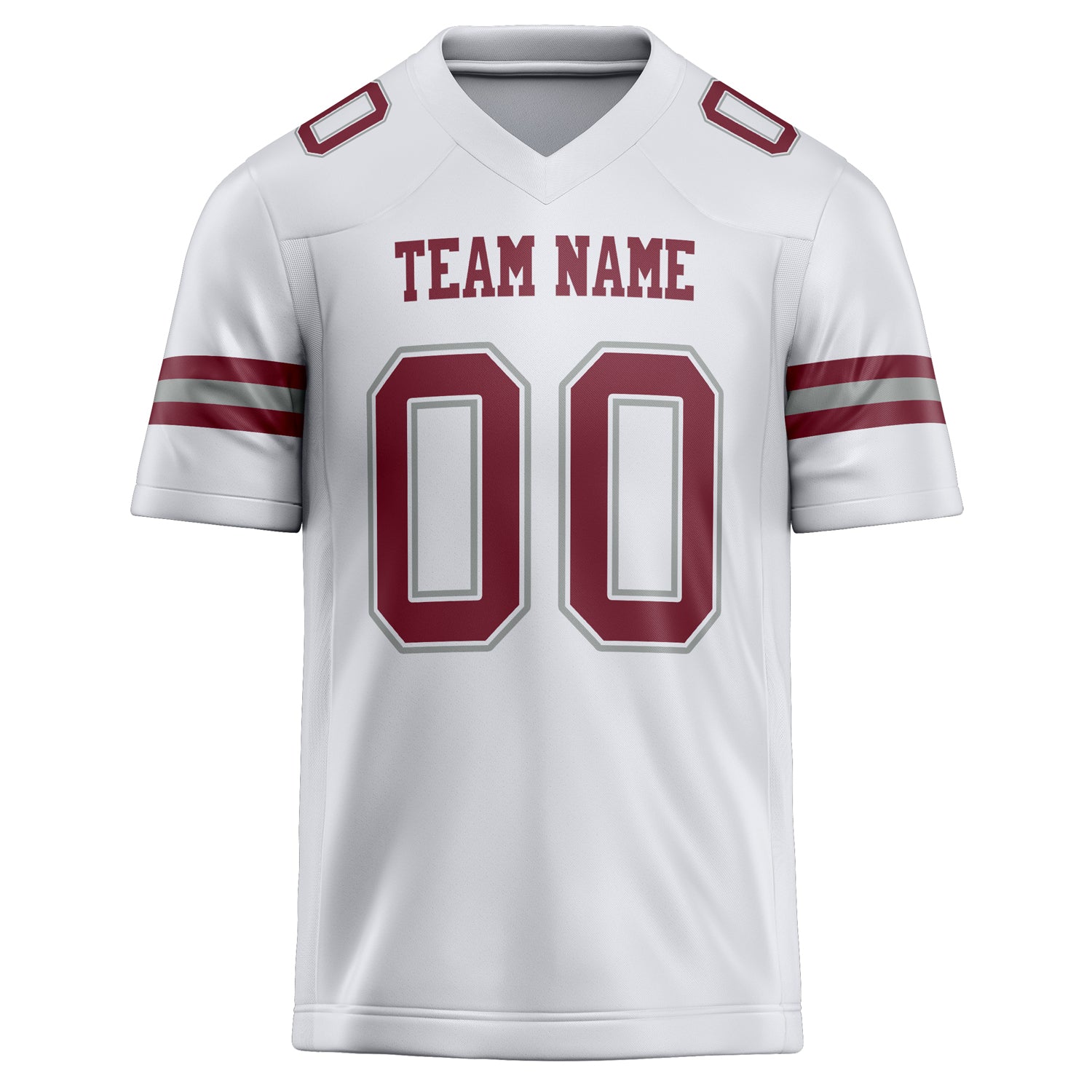 Personalized White & Maroon Solid Colour Football Jersey