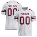 Personalized White Maroon Solid Colour Football Jersey FT02240730WH540