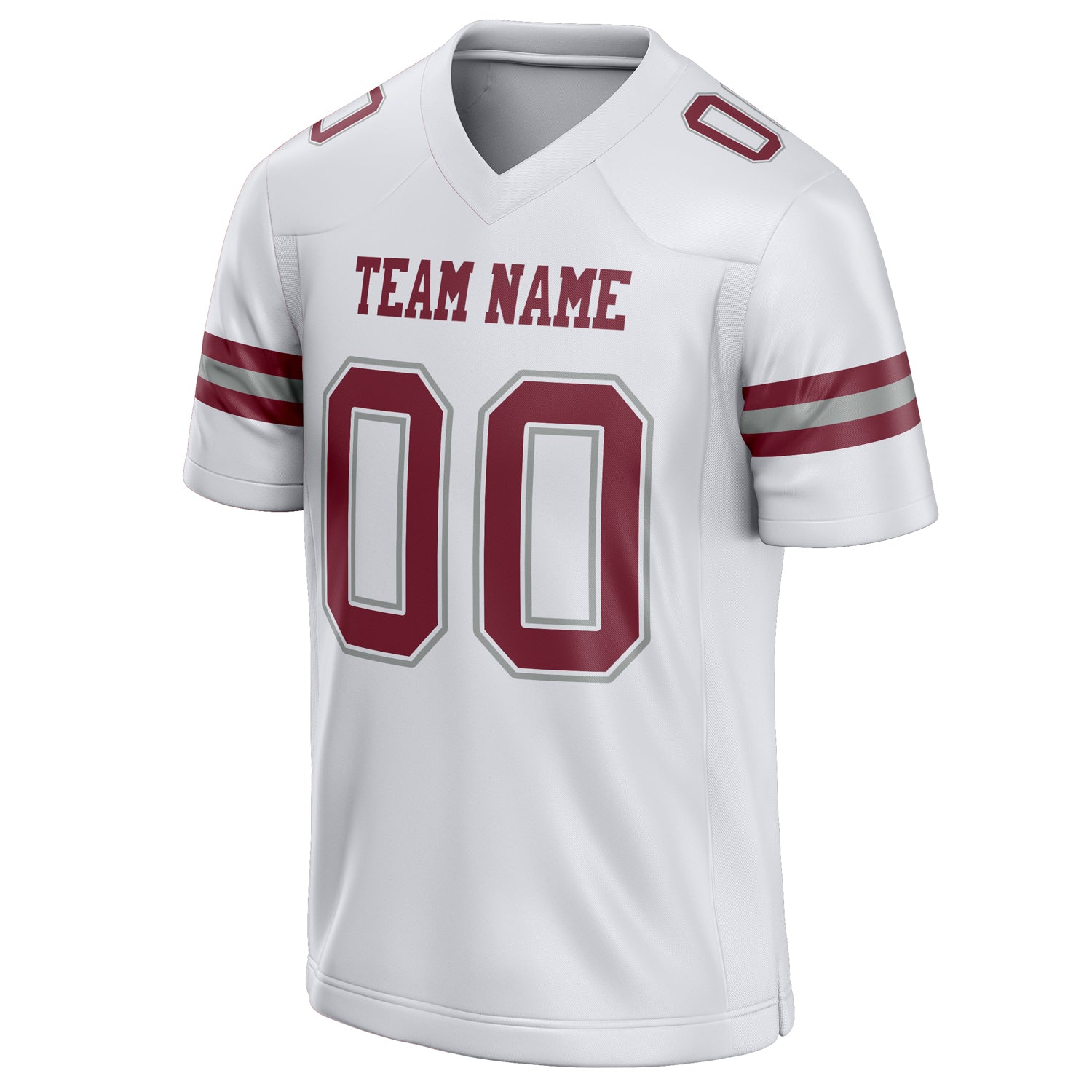 Personalized White & Maroon Solid Colour Football Jersey