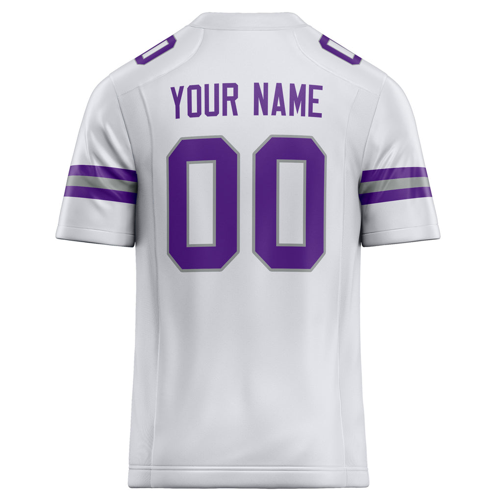 Personalized White & Purple Solid Colour Football Jersey